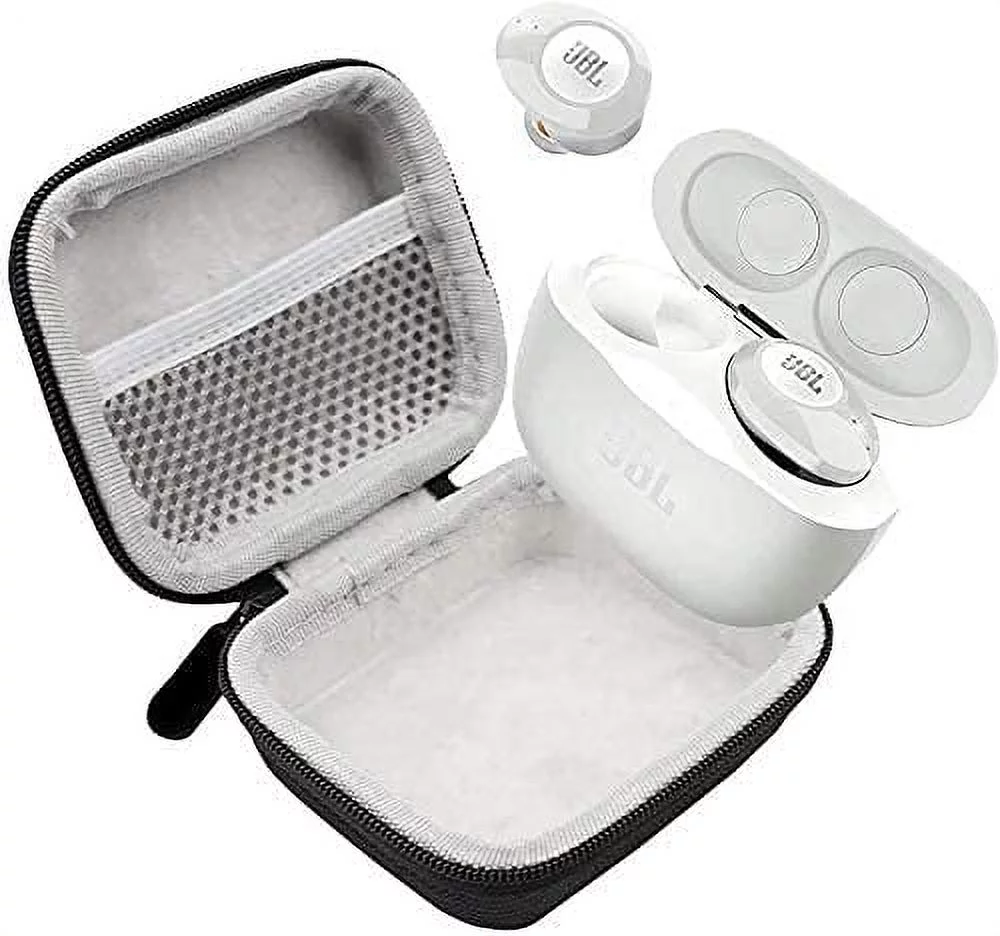JBL TWS True Wireless in-Ear Headphones Bundle with Deluxe Hardshell Case (Tune 120TWS, White)
