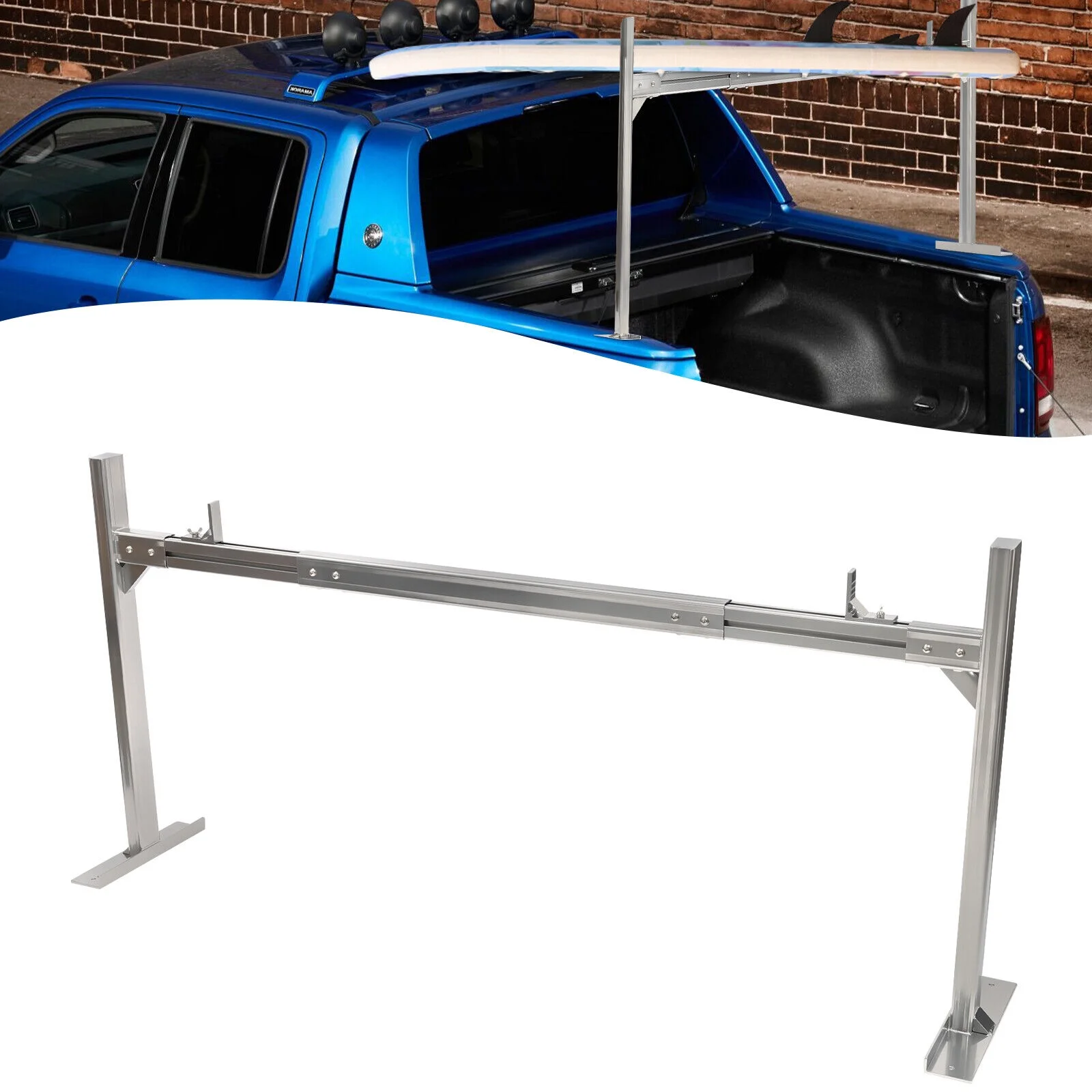 Adjustable Width 800lb 2*Truck Rack 71x14x34in Pick up Truck Ladder Rack Trailer