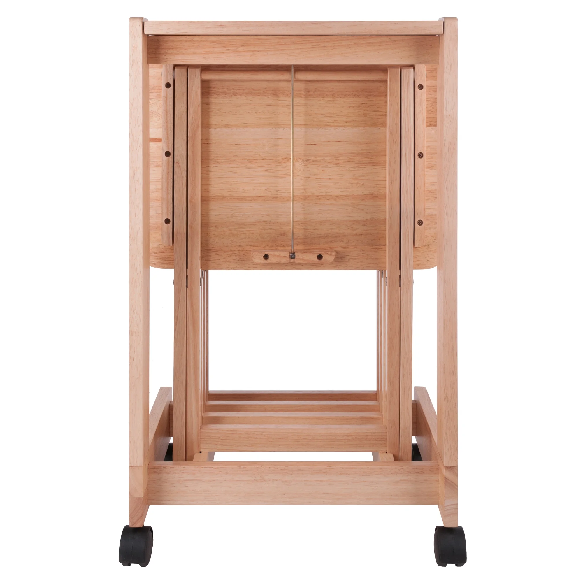 Winsome Wood Brienda 5-Piece Snack Table Set, Serving Cart, Natural Finish