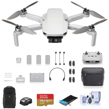 Mini 2 SE Drone Fly More Combo Bundle with 128GB microSD Card, Backpack, Anti-Collision Light, Landing Pad, Cleaning Kit