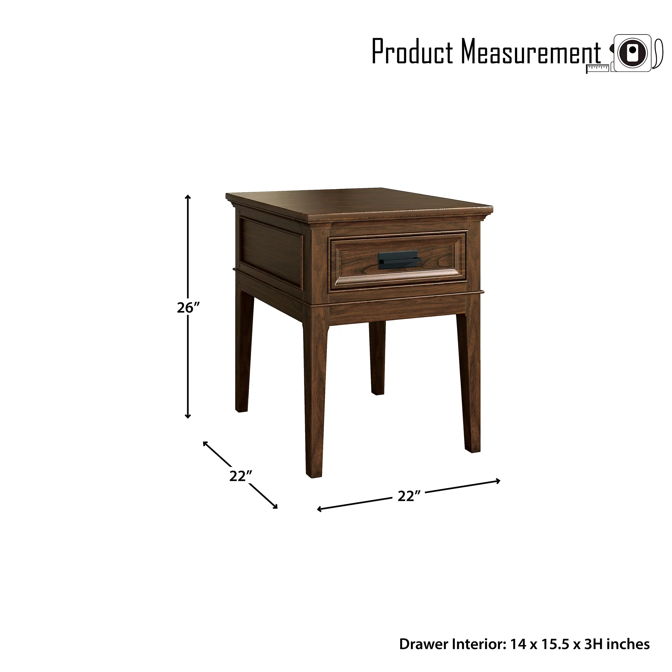 OakvillePark Kibler End Table, Brown Cherry