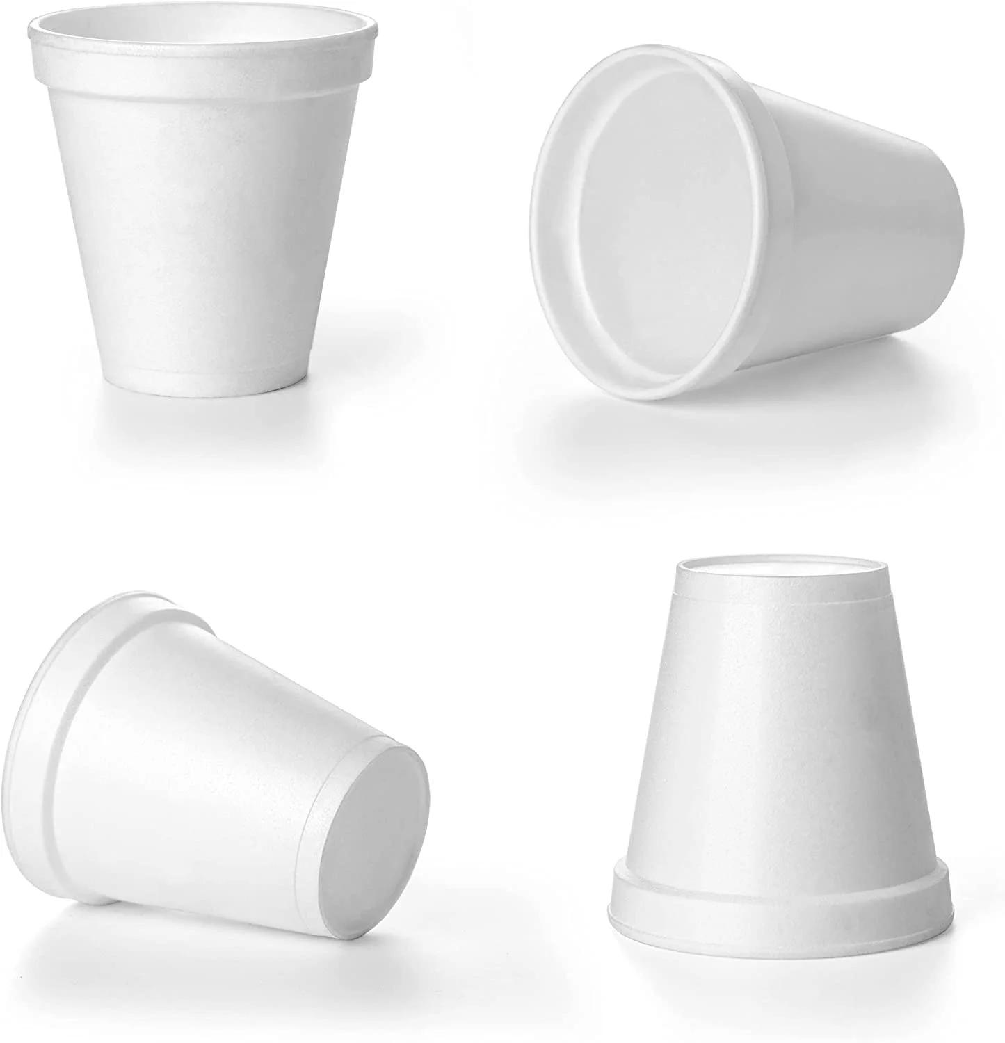 GeSHOP 8oz Disposable White Foam Cups - Pack of 50CT. Disposable Hot/Cold Drinking Foam Cups.
