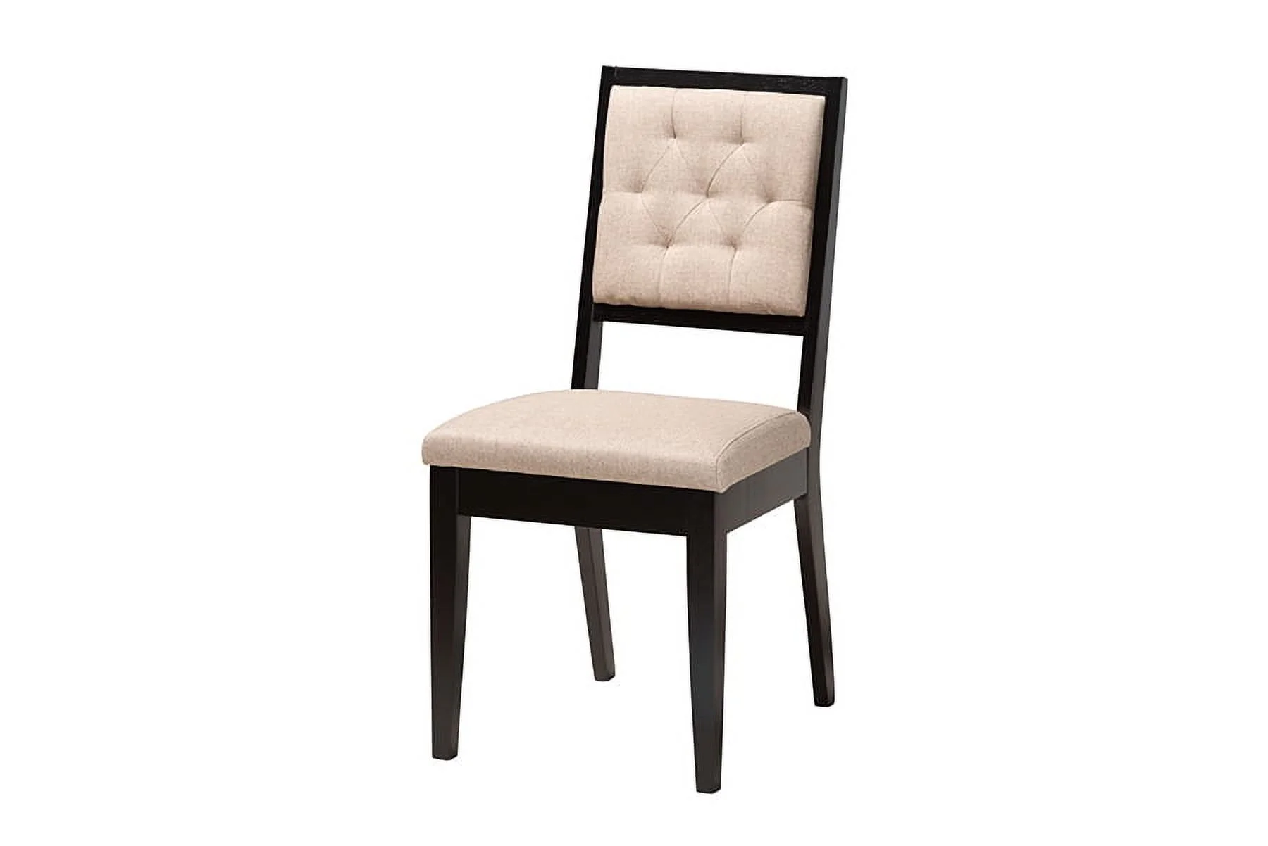 Baxton Studio Kala Modern Beige Fabric and Dark Brown Finished Wood 5-Piece Dining Set