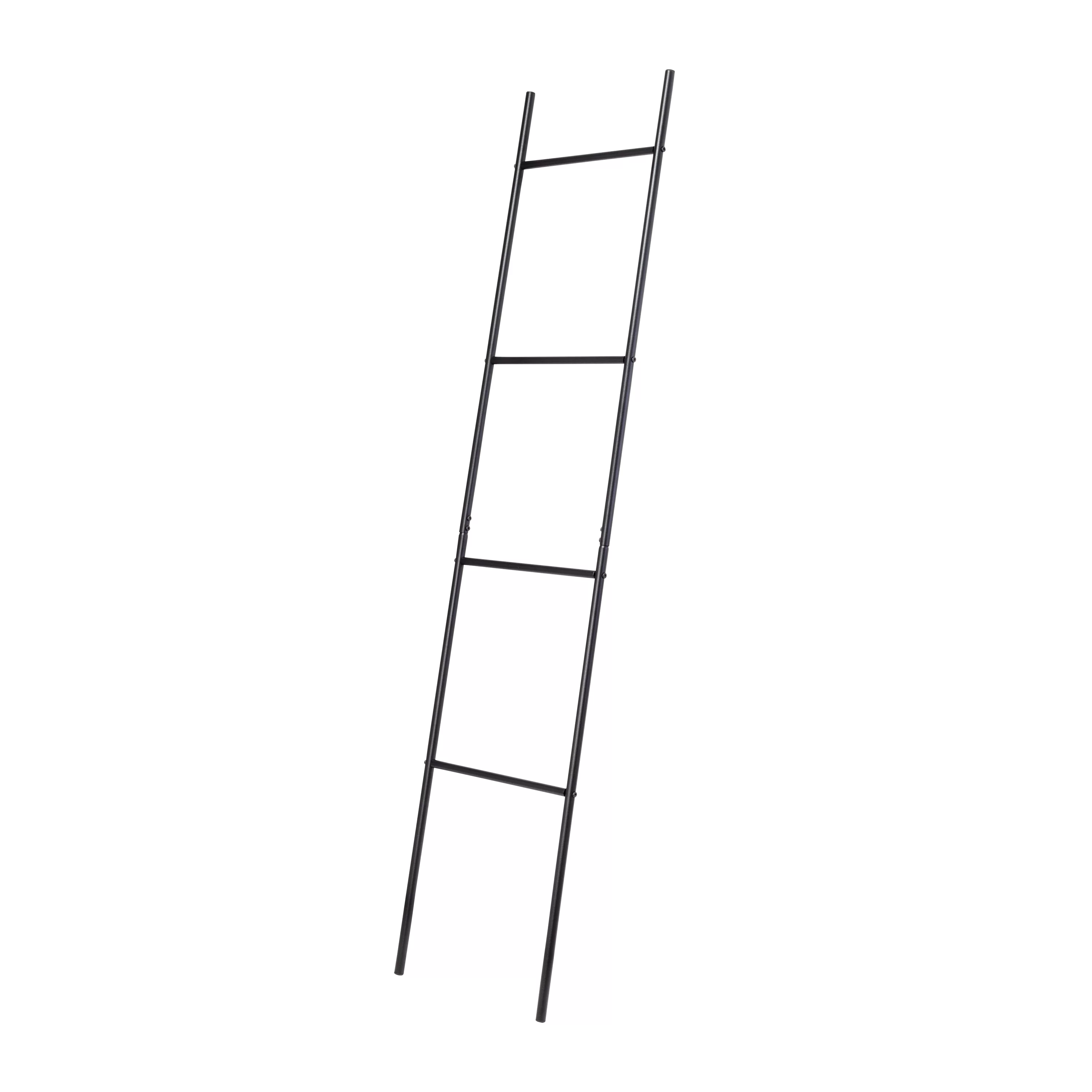 Honey-Can-Do Steel 4-Rung Blanket Ladder Rack, Black