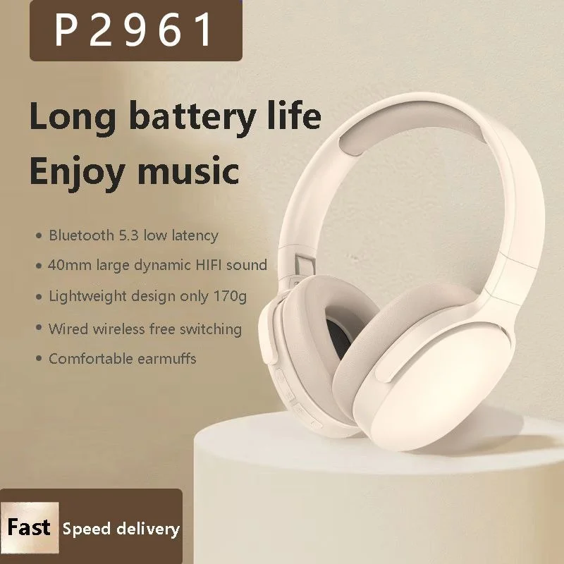 Bluetooth Headset V5.1 On Ear Wireless Headphones Noise Cancelling Microphone
