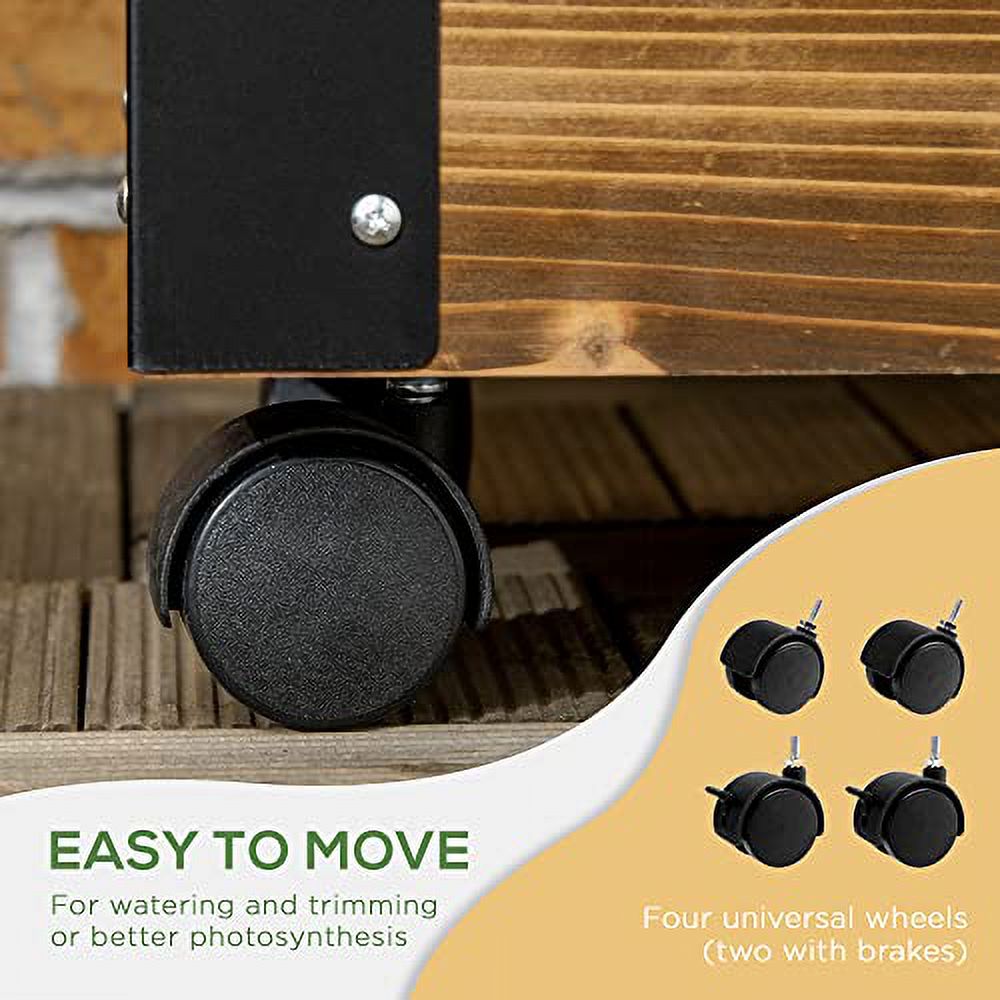 Outsunny Raised Garden Bed with Trellis, 58