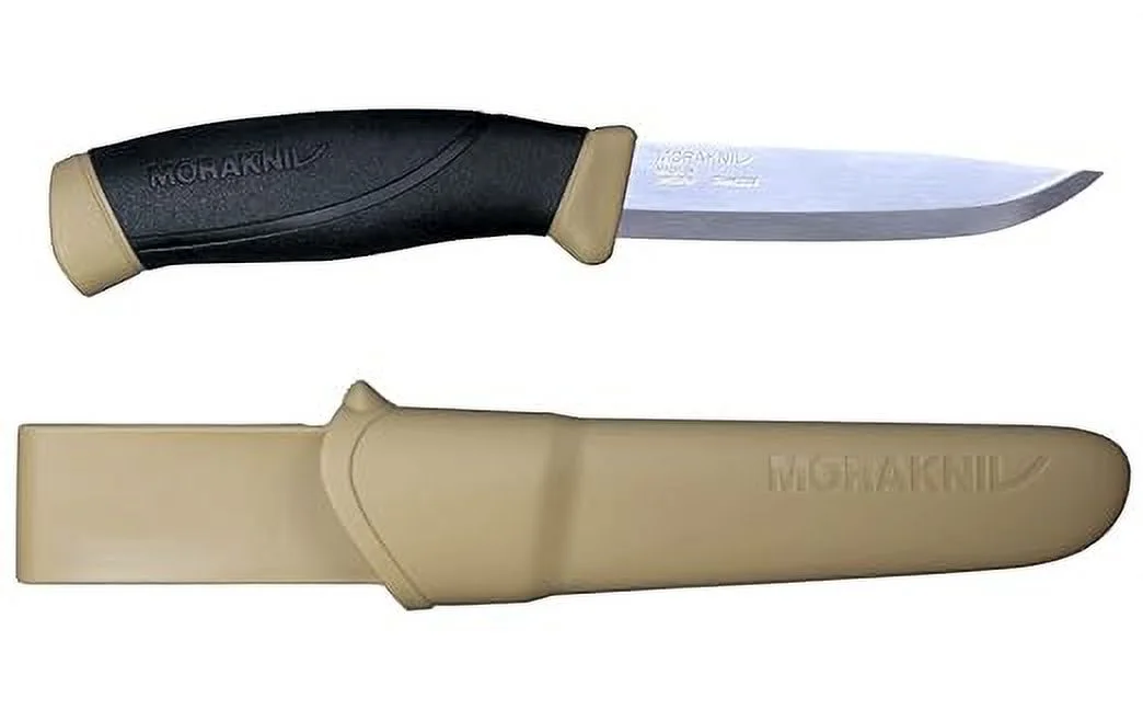 Morakniv M-13216 Companion Fixed Blade Outdoor Knife with Sandvik Stainless Steel Blade, 4.1-Inch, Desert Tan