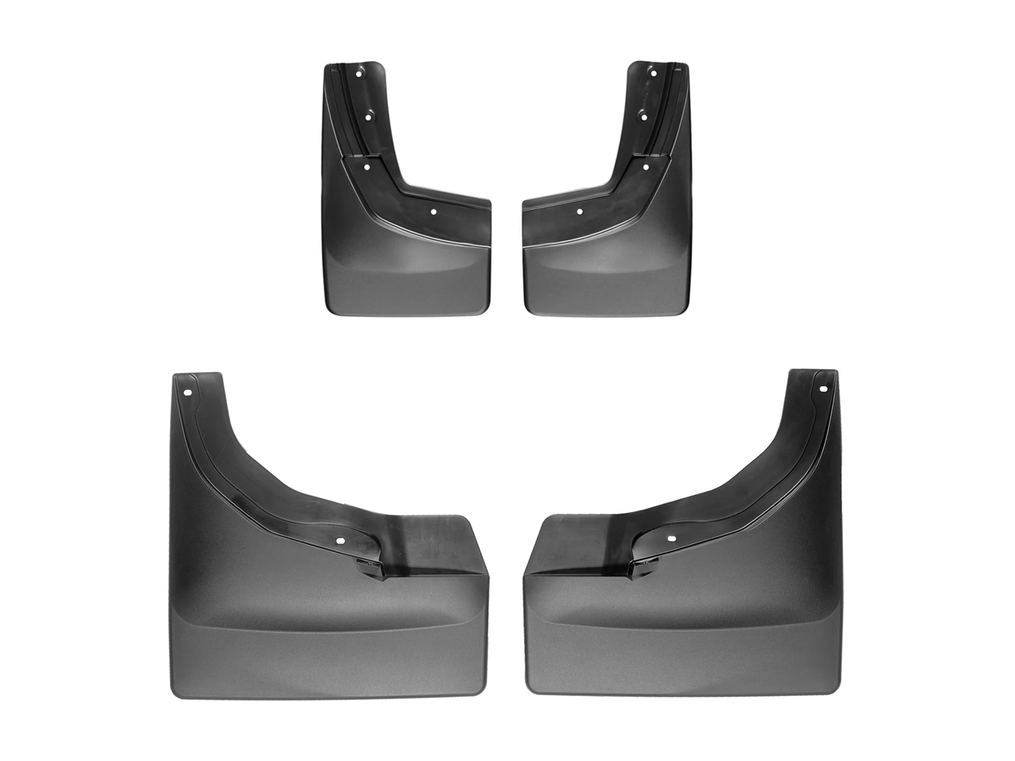 WeatherTech Custom No Drill Splash Guard MudFlaps compatible with 2015-2019 Chevrolet Silverado 2500HD/3500HD, Front & Rear Set - Black