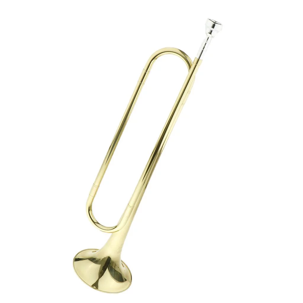 1 Set Brass B Key Students School Marching Bugle Mini Trumpet en With 7C Mouthpiece Gloves