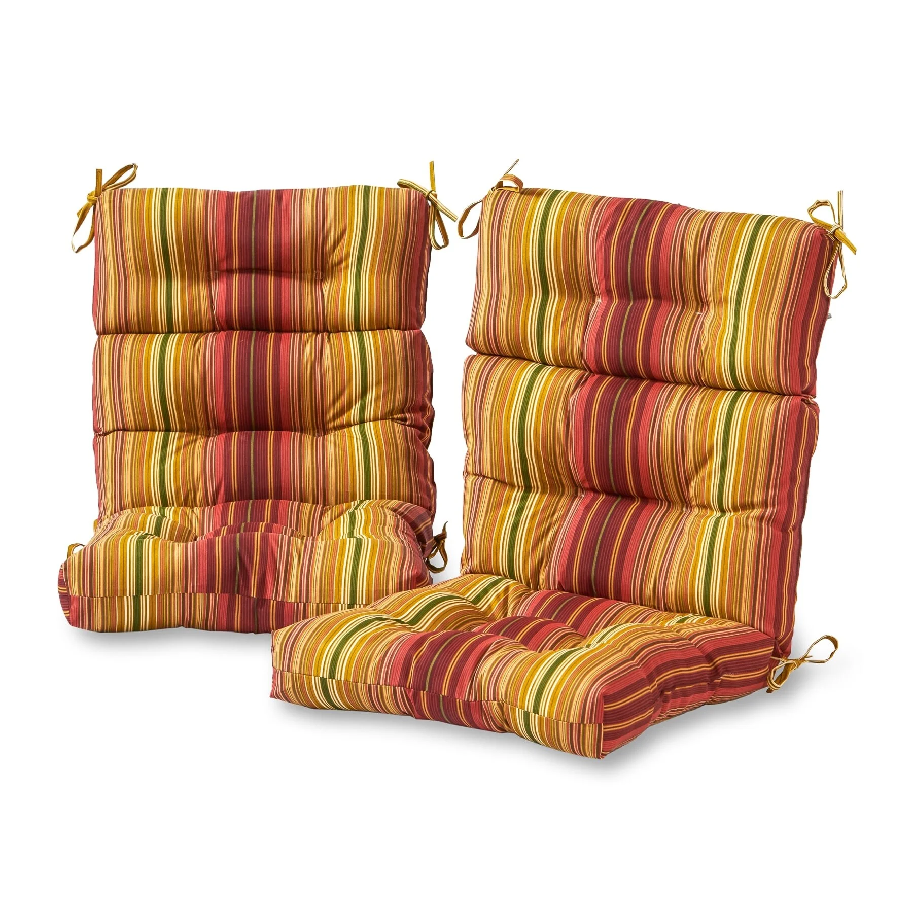 Havenside Home Dewey 3-section Contemporary Outdoor Stripe High Back Chair Cushion (Set of 2) by  - 44l x 22w
