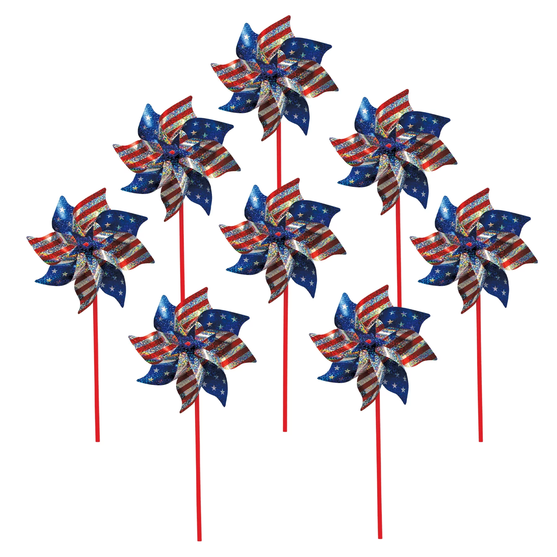 In the Breeze 2749-PACKS — Stars & Stripes Pinwheel, 8-Inch Diameter, 48 Pieces — Patriotic Fun Hand-Held Pinwheel Spinners