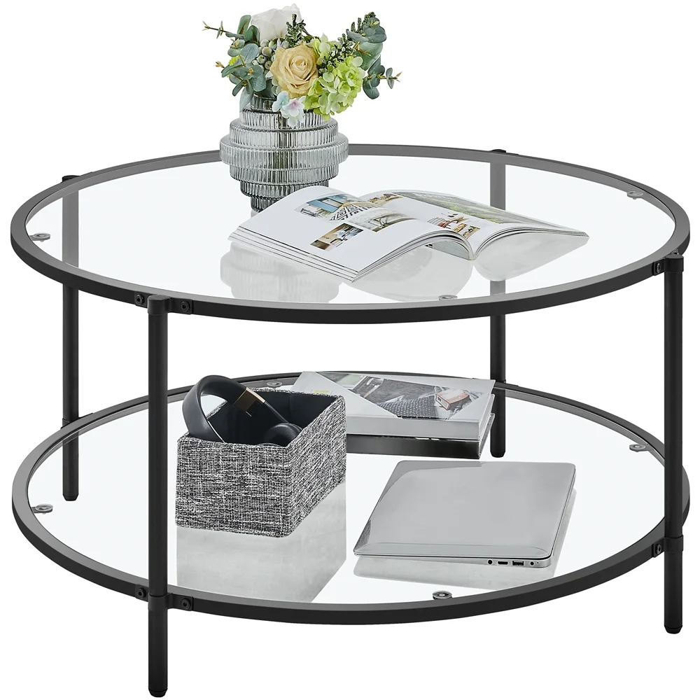 SMILE MART Modern Wood Lift Top Coffee Table with 3 Storage Compartments, Espresso