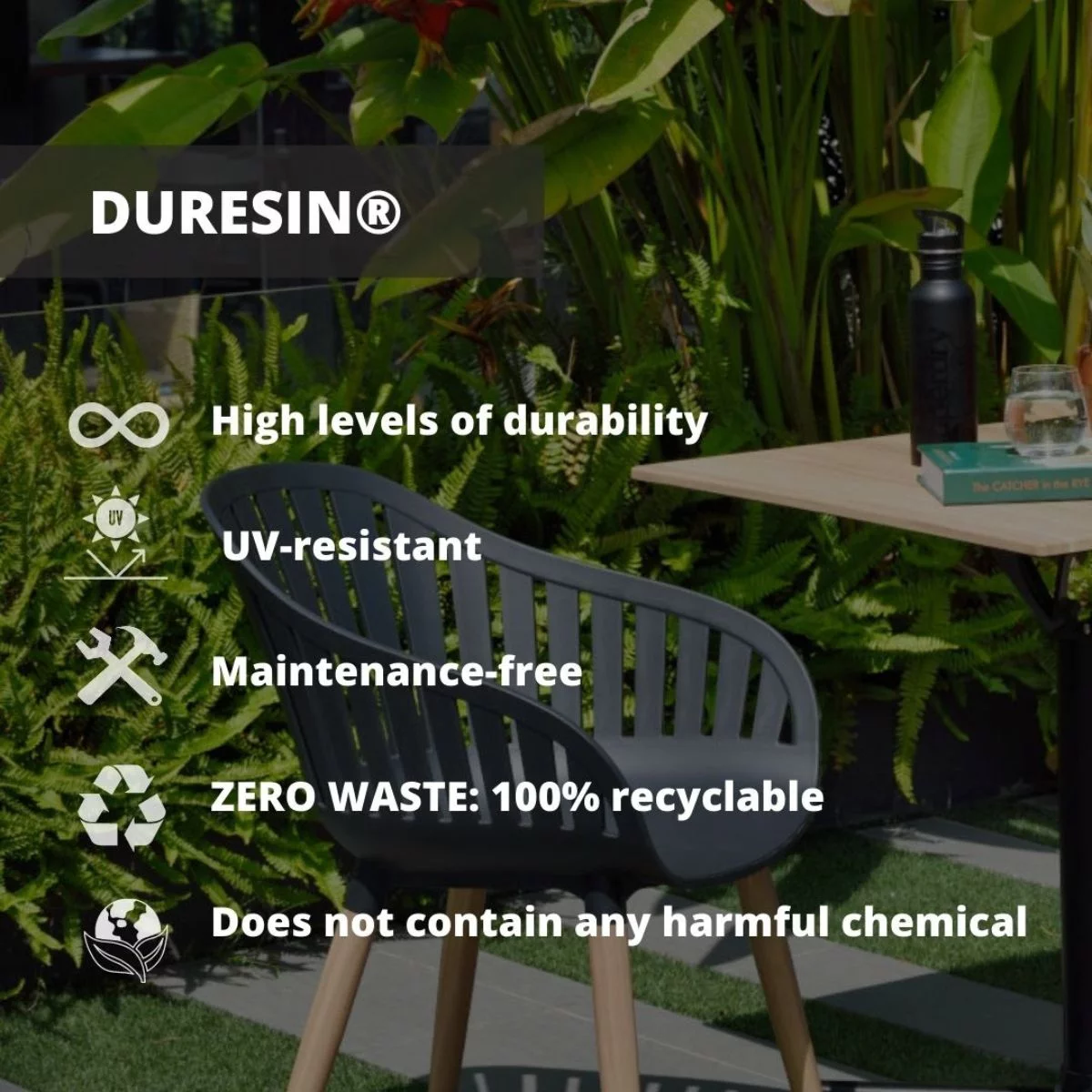 Amazonia Brisbane 5-Piece 100% FSC Teak Finish Wood Rectangular Patio Dining Set