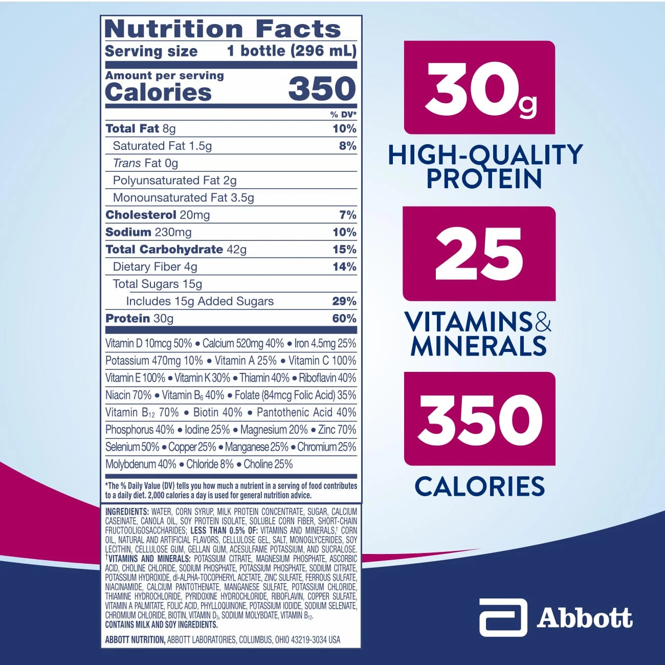 (16 pack) Ensure COMPLETE Nutrition Shake, 30G Protein, Vanilla, 10 fl oz, 4 Count