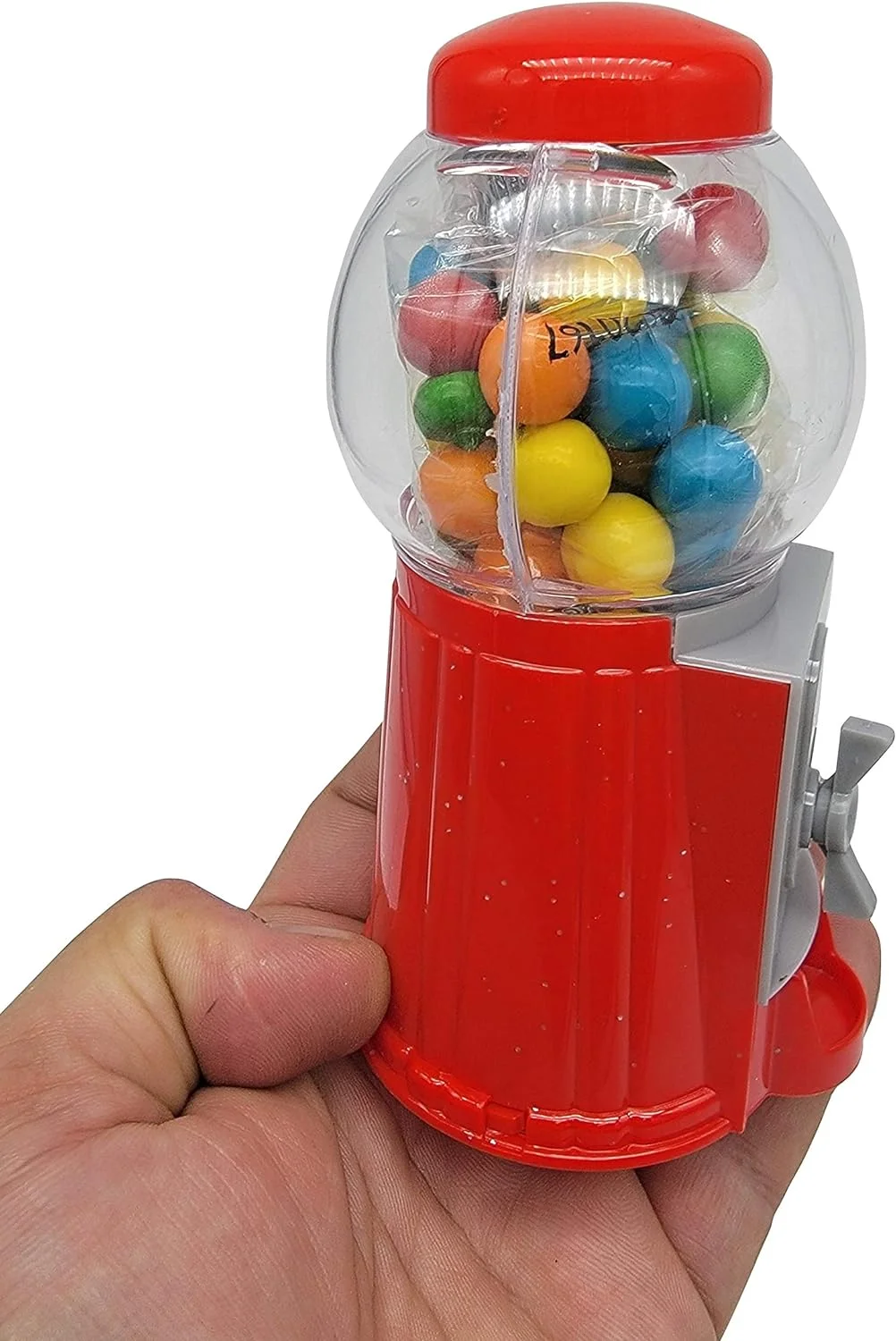 Gumball Machine Bank (With GUMBALLS) (12 Pack In Retain Box) Classic Red Design - Mini Bubble Gum Candy Dispenser. Unique Money Saving Coin Bank. (12)