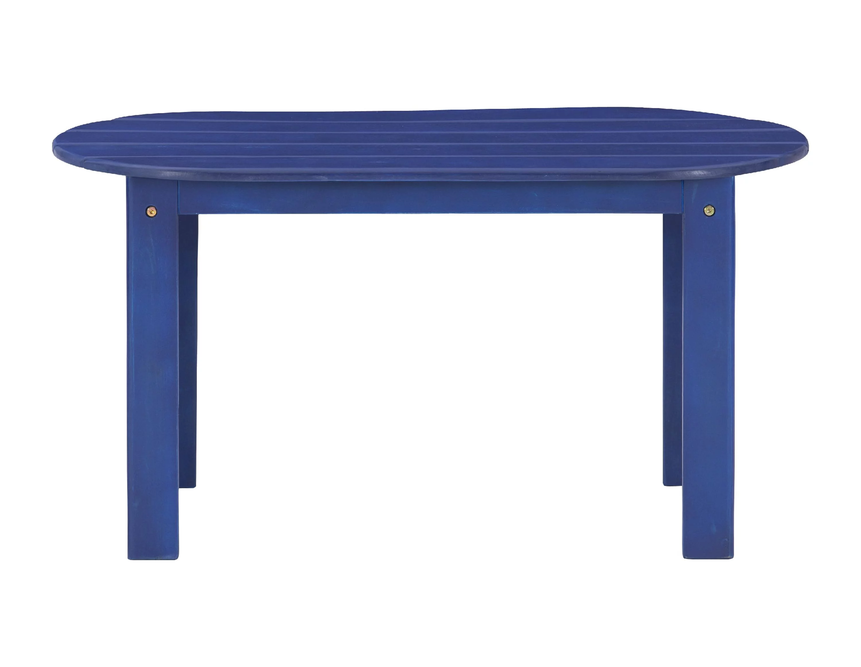 Linon Adirondack Mid-Century Oval Coffee Table, Blue