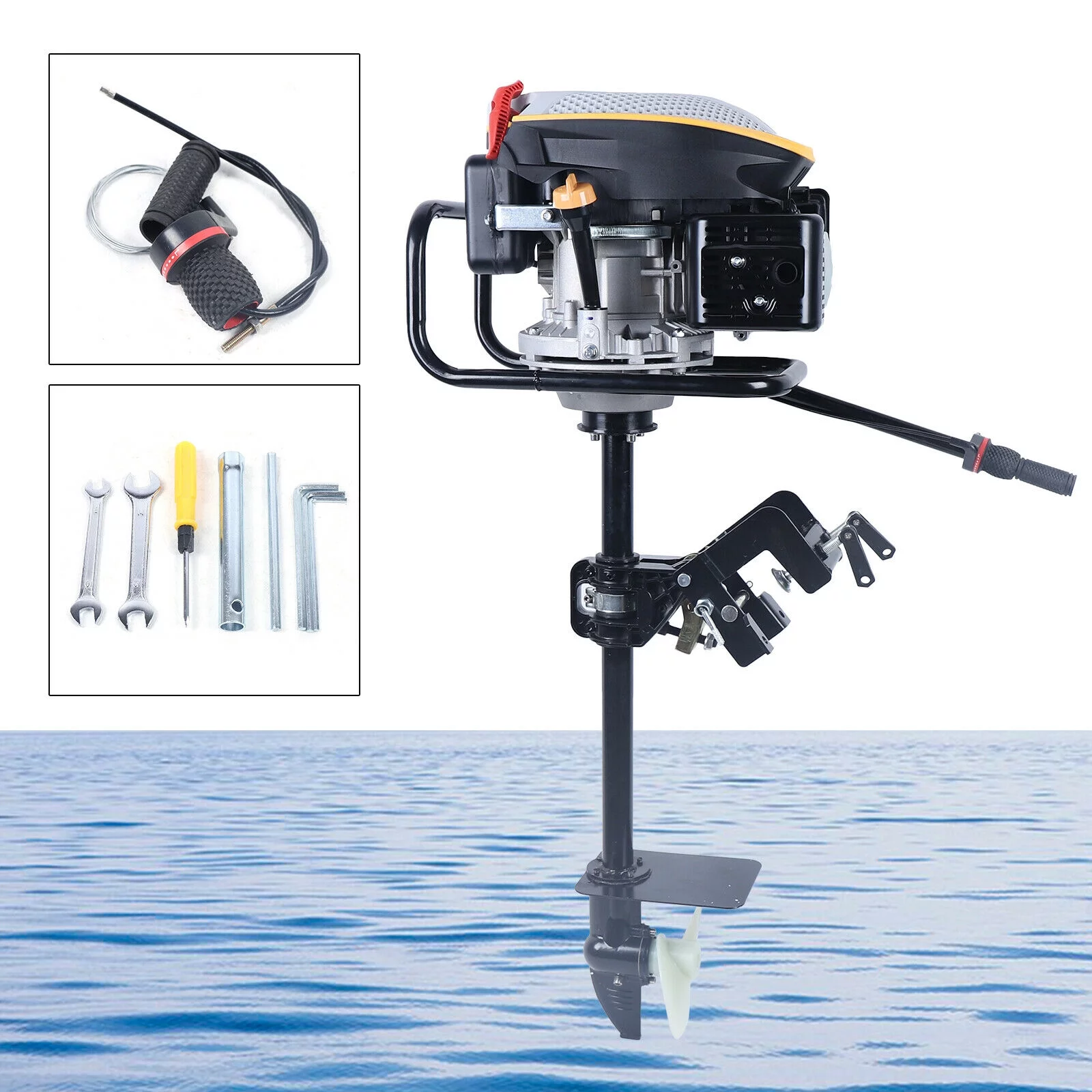 HANGKAI 4 Stroke 3.2KW Outboard Motor Fishing Boat Engine with Air Cooling System