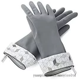 3 Pack - Splash Patrol Natural Latex Cleaning And Dish Gloves, Small/Medium, Grey