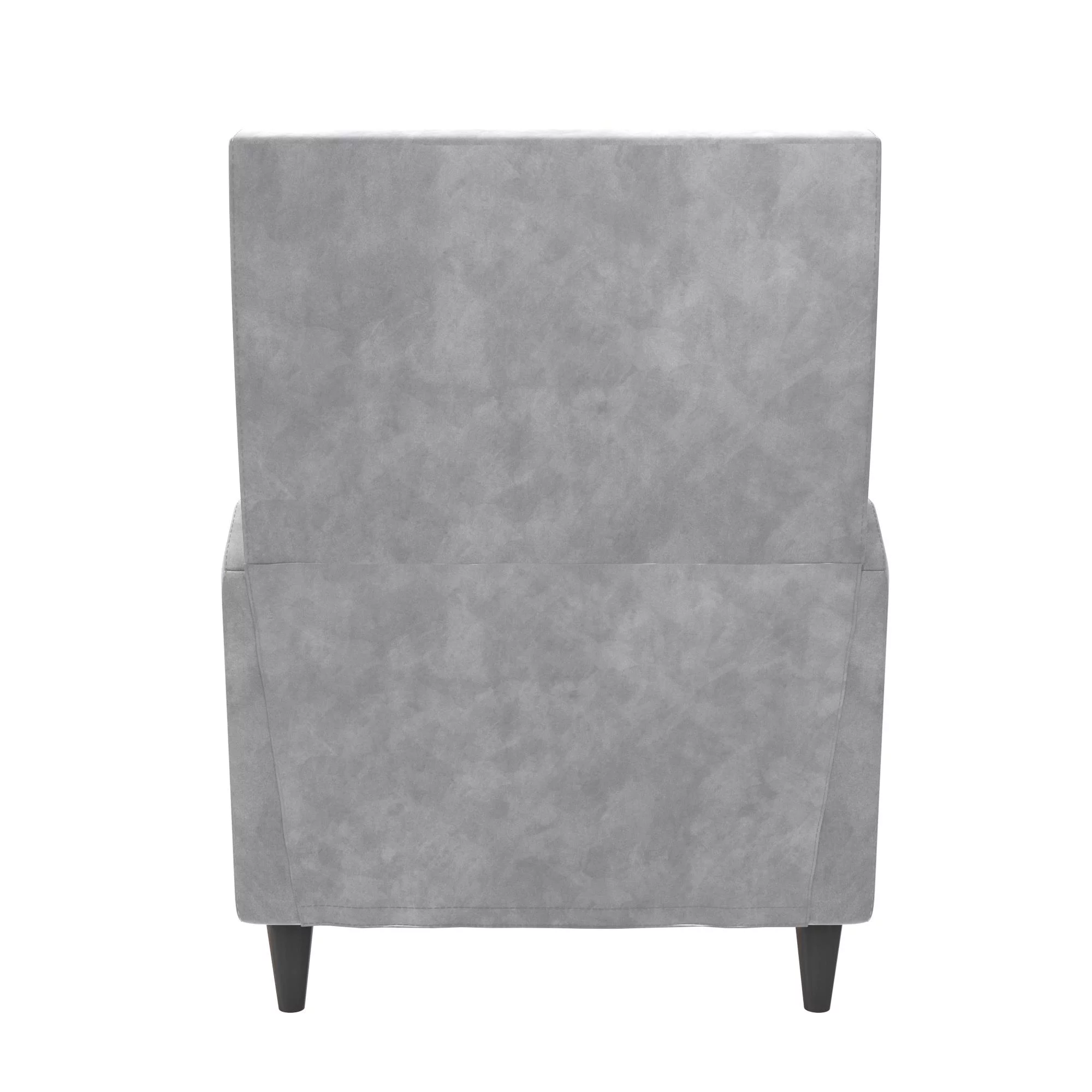 Novogratz Lana Pushback Recliner, Light Gray Velvet