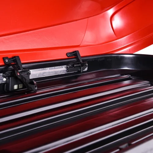 Hard Shell Roof Cargo Carrier with Security Keys, Roof Box, Cargo Box, 62 (L) x 31 (W) x 15(H) Inches, 14 Cubic Feet (Tool-Free Install), RED