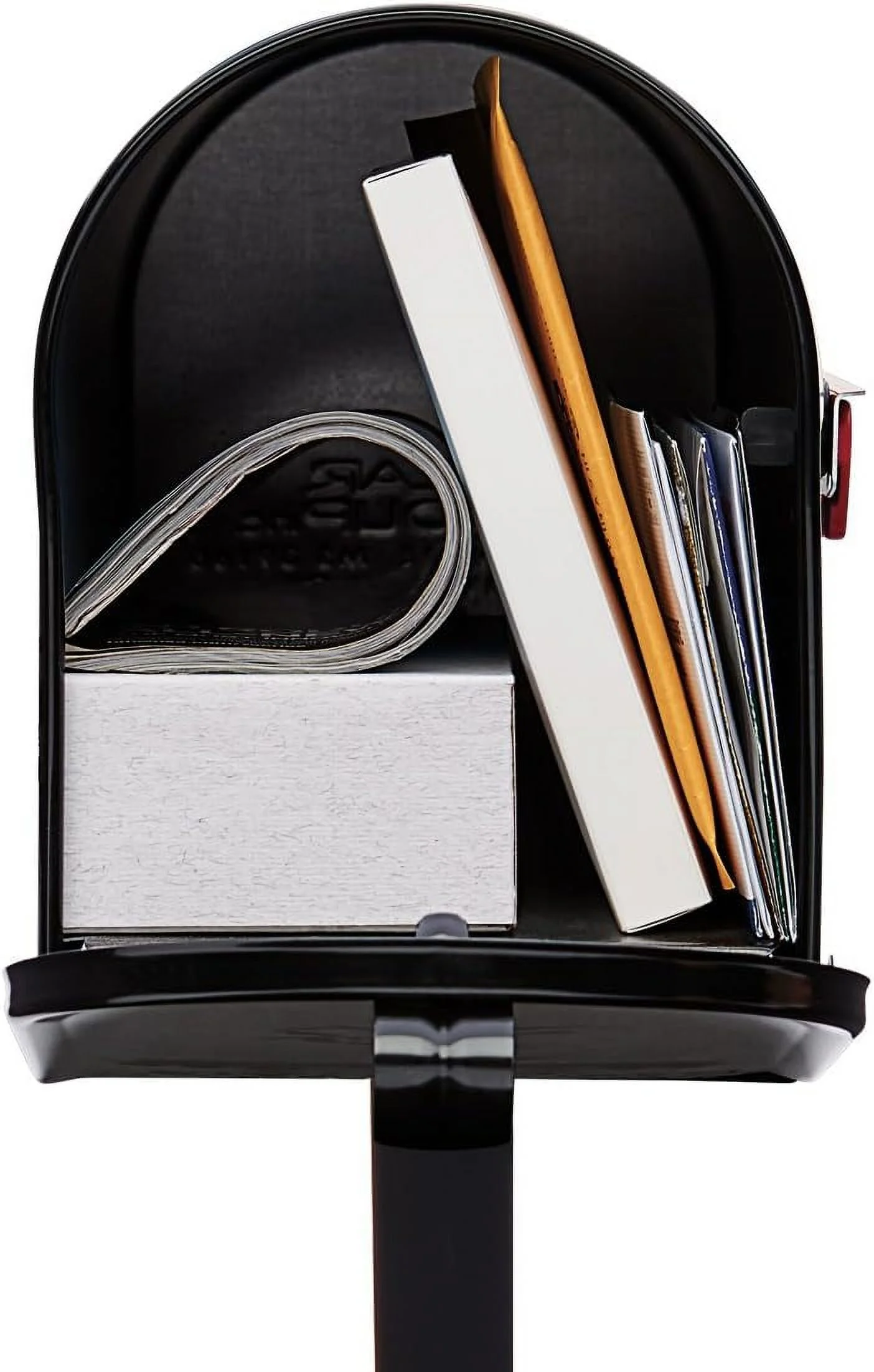 Medium Capacity Galvanized Steel Black, Mailbox & Post Combo, MC110B01