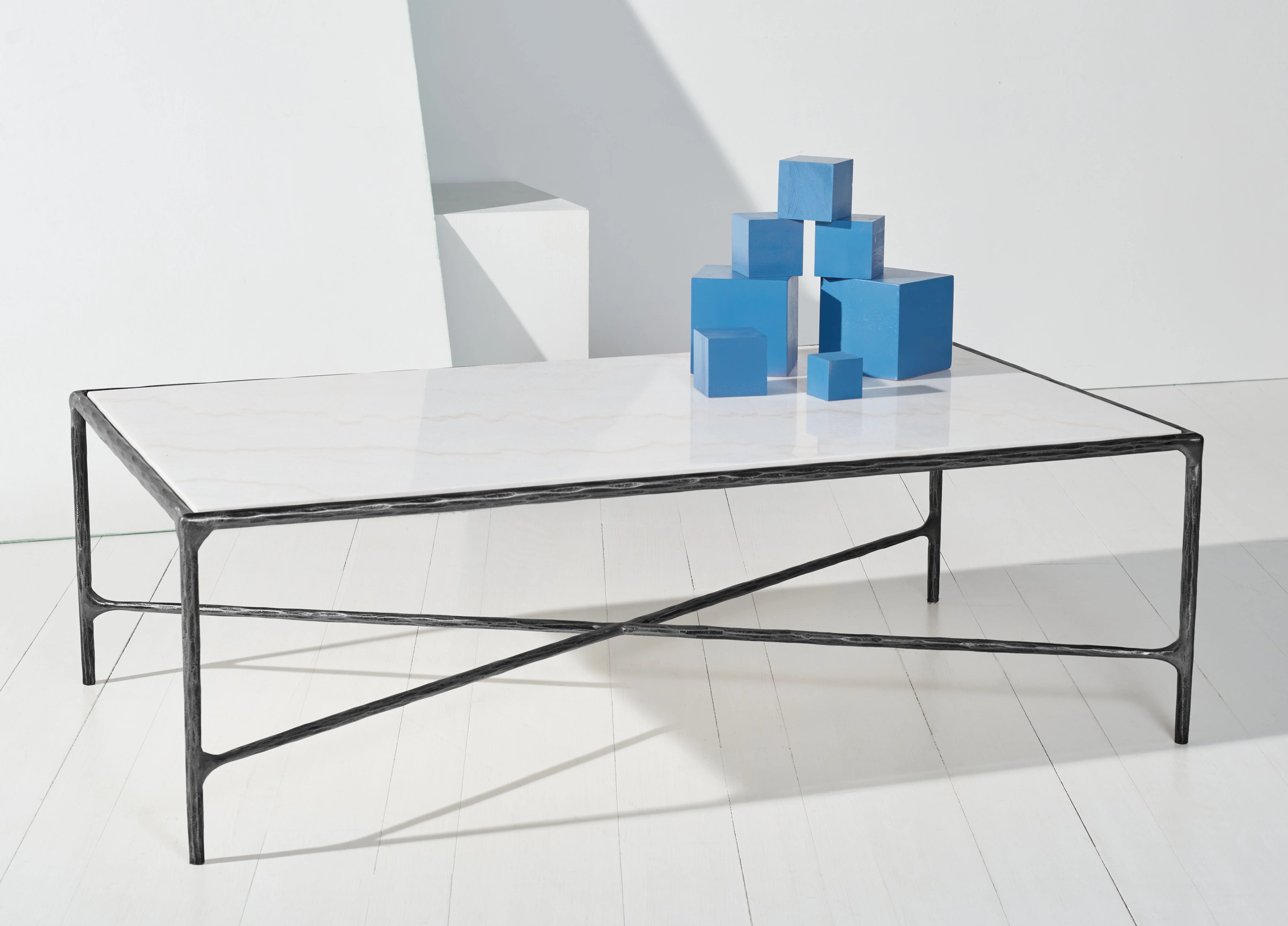 SAFAVIEH Couture Jessa Glam Metal Coffee Table, Black/White