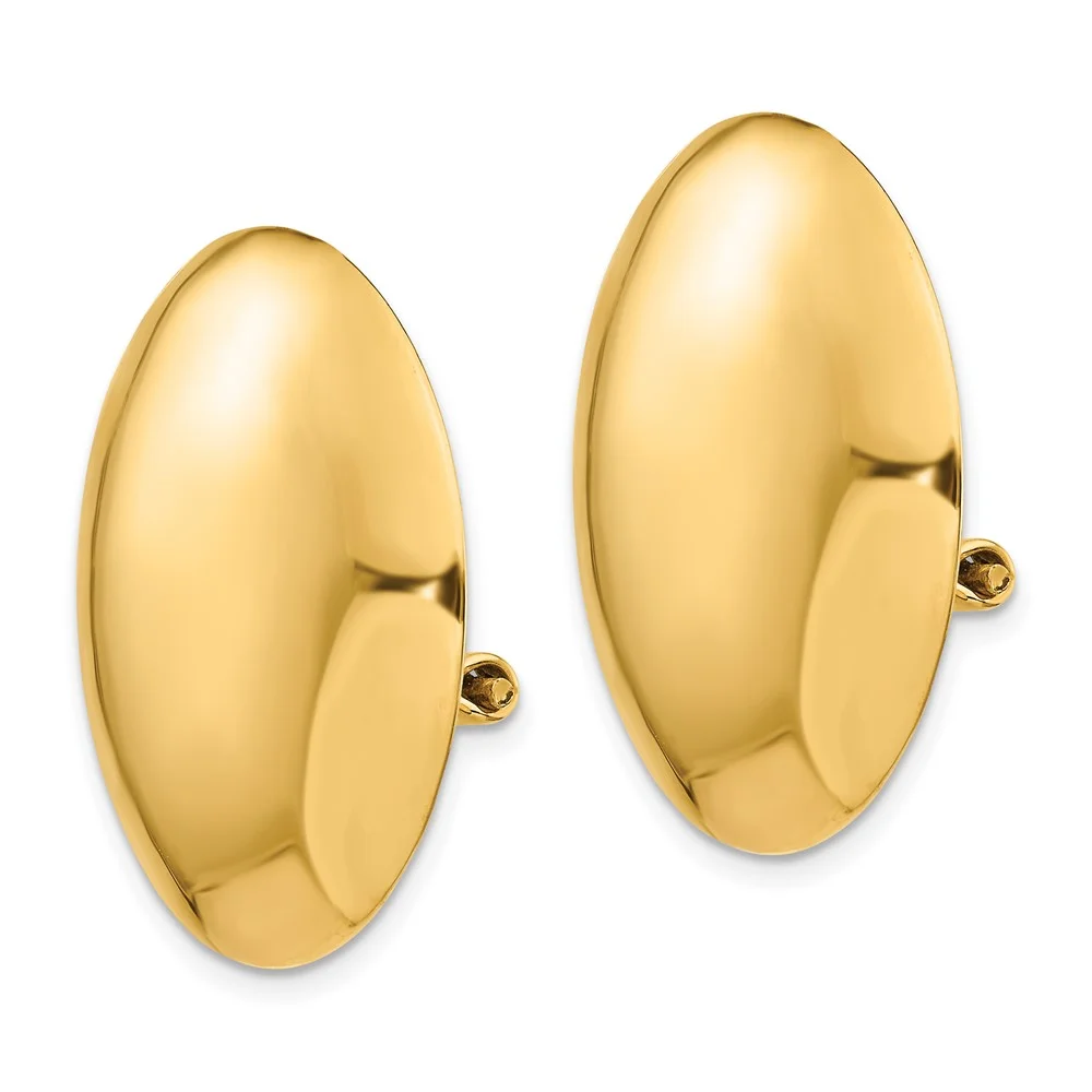 Primal Gold 14 Karat Yellow Gold Omega Clip Polished Non-pierced Earrings