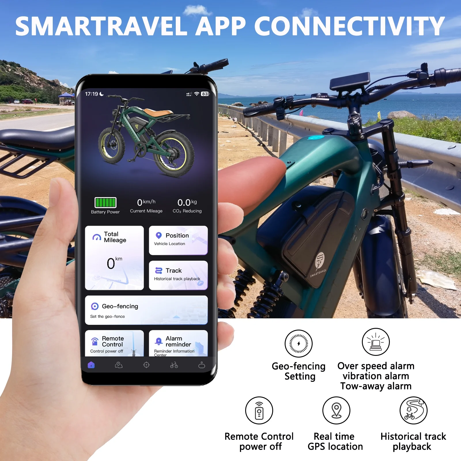 Electric Bike for Adults,80NM Torque Brushless Motor,48V/20Ah Removable UL&GCC Certification Battery,GPS and APP Control Ebike,20