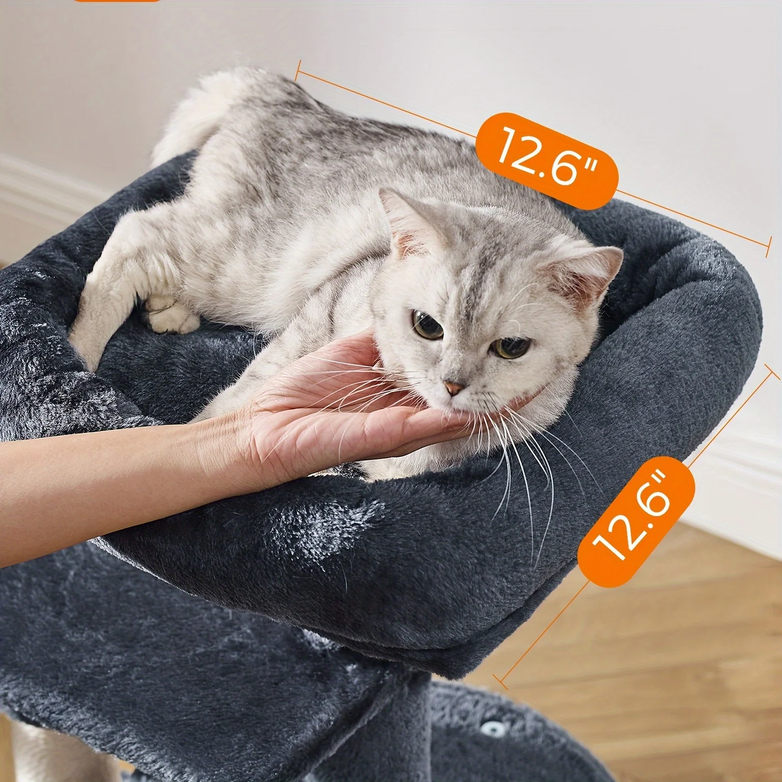 Feandrea Cat Tree, Small Cat Tower, Cat Condo, Kitten Activity Center With Scratching Post, Basket, Cave, Smoky Gray