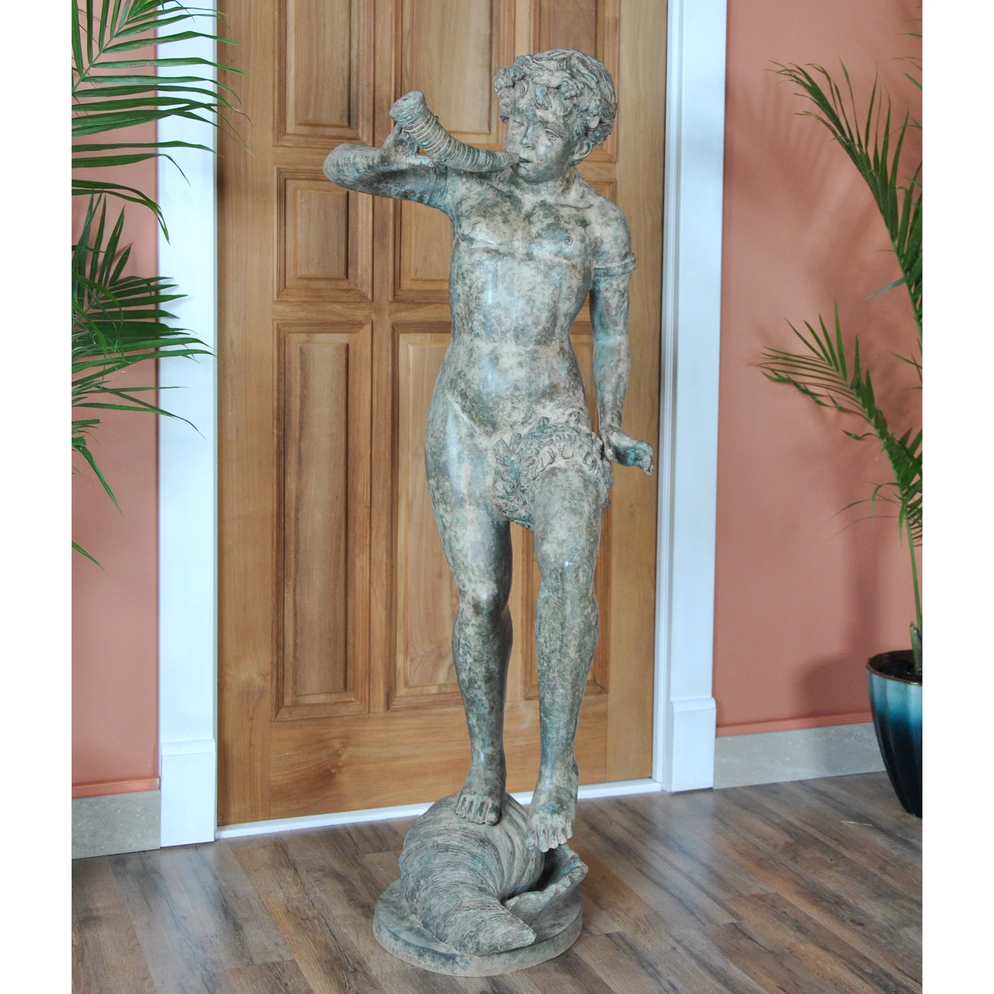 BS0009 Bronze Boy with Horn Fountain