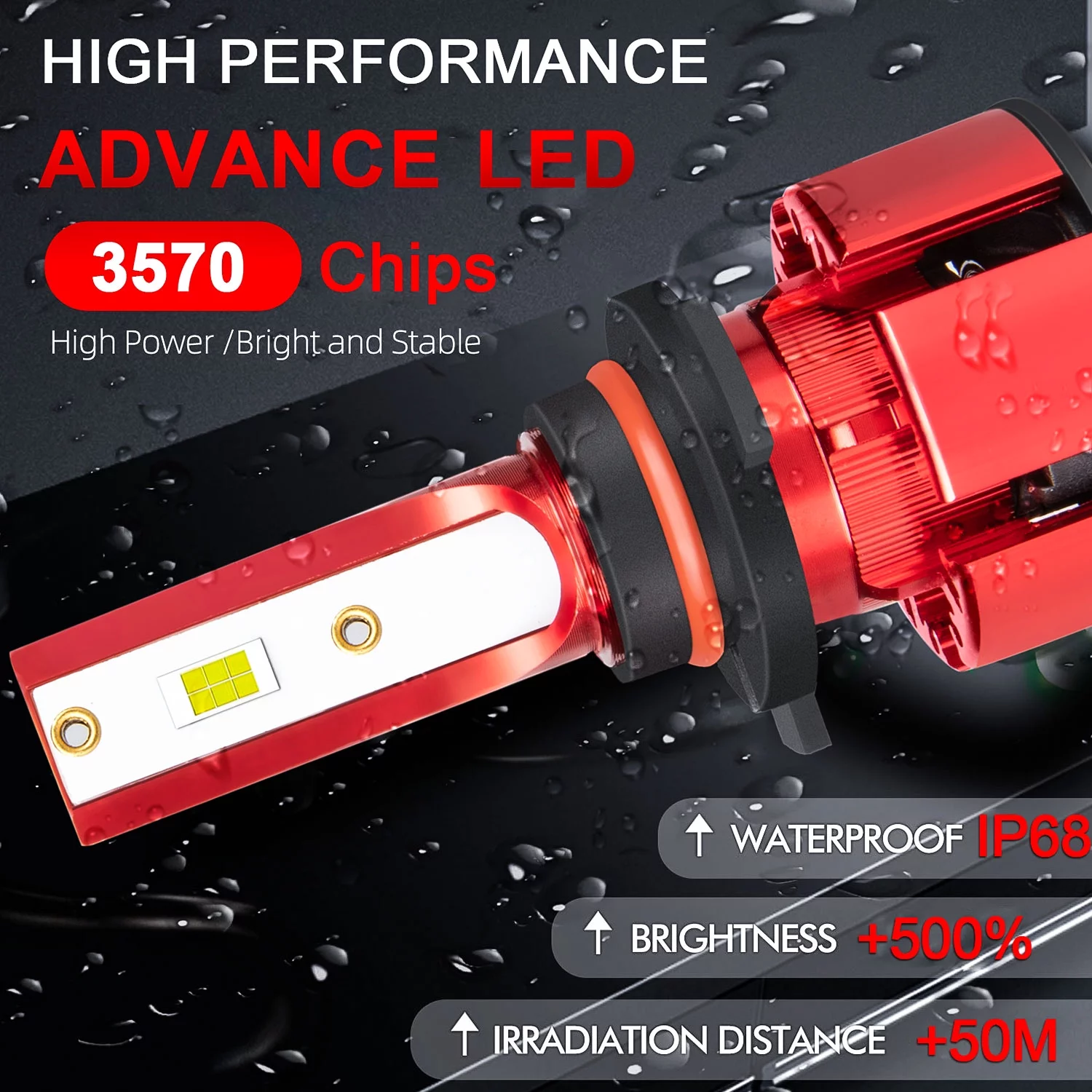 For Kia Forte 2017 2018 LED Headlight 9005 High H7 Low Beam Bulbs Kit 6000K White 4x