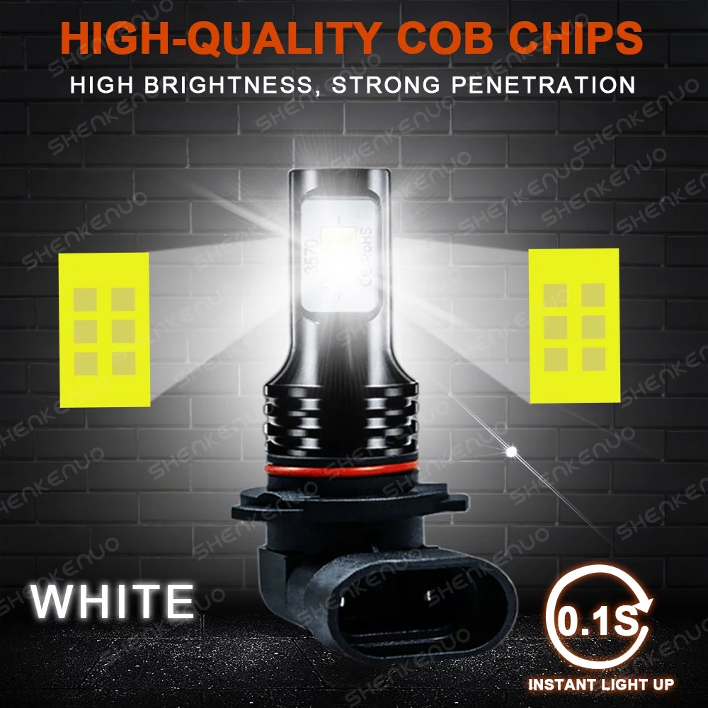 For Kia Forte 2017-2018 6000K 9005 H7 LED Headlight Bulbs High Low Beam + H11 Fog Lights Kit 6pcs Bright White