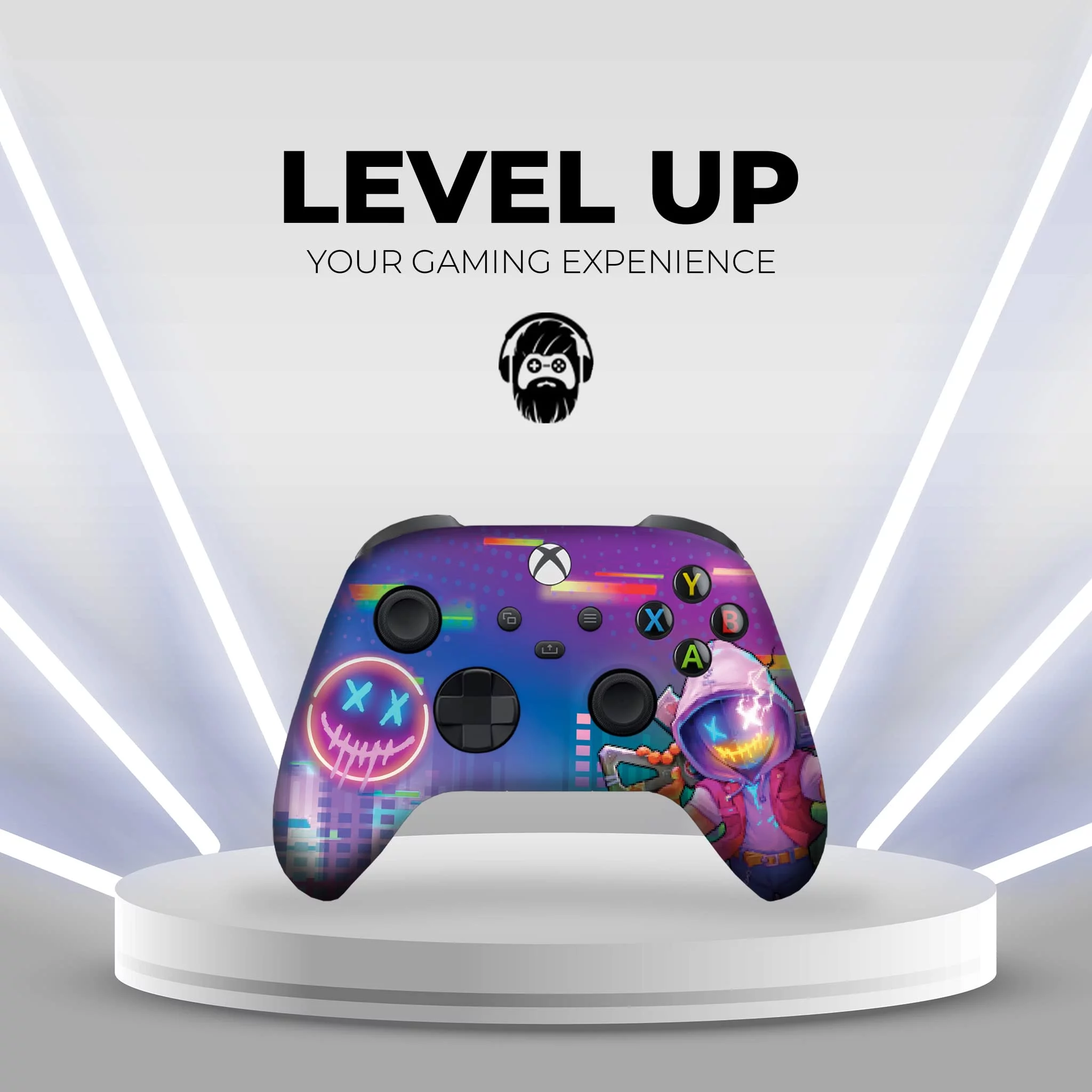 Dreamcontroller Wireless Xbox One Modded Controller Neon Abyss Design, Compatible with Series X/S