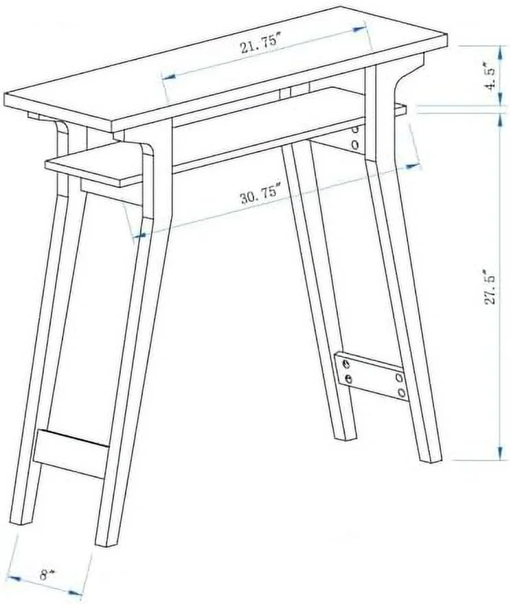 HOOMHIBIU 36" Console Table  Modern 2 Tiers Entryway Table with    Wood Narrow Accent Sofa Table with Tapered Legs for Hallway  Entryway  Living Room   Espresso