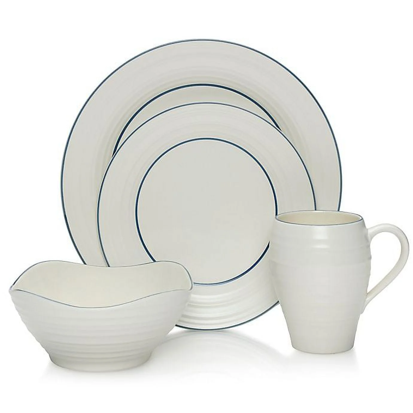 Mikasa - Swirl Banded Blue #5158432 4-piece place setting