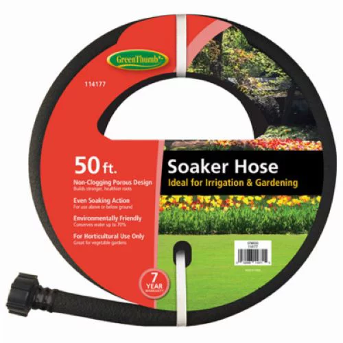 Green Thumb GTWS50 50' Foot Black Rubber Garden Drip Soaker / Sweater Hose - Quantity of 10