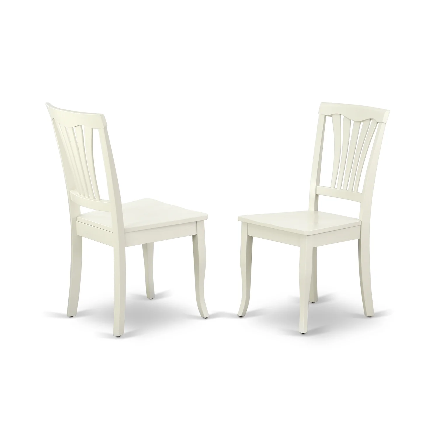 East West Furniture Weston 5-piece Dining Set with Wood Seat in Linen White