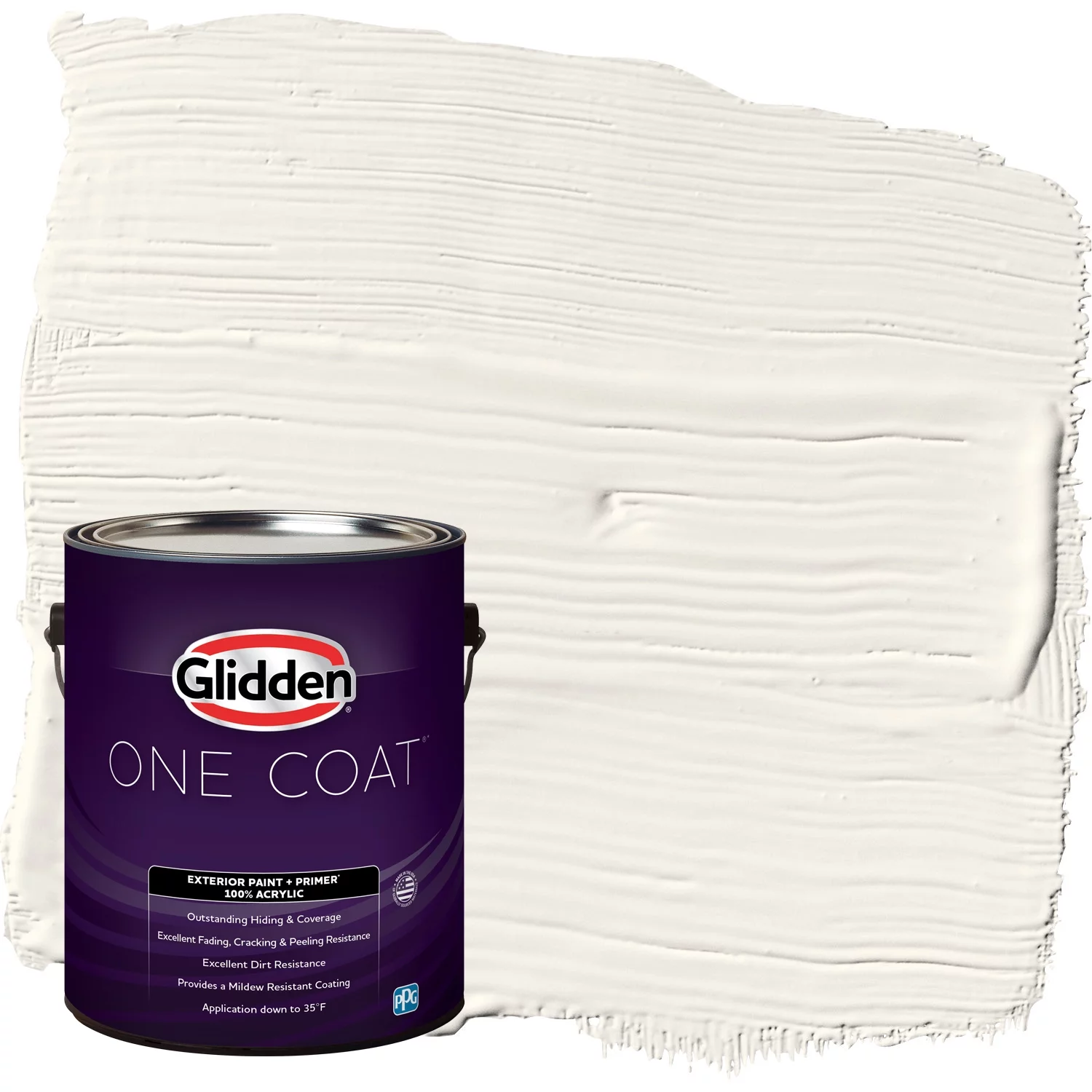 Glidden One Coat Exterior Paint + Primer Cow'S Milk / Off White, Semi-Gloss, 1 Gallon