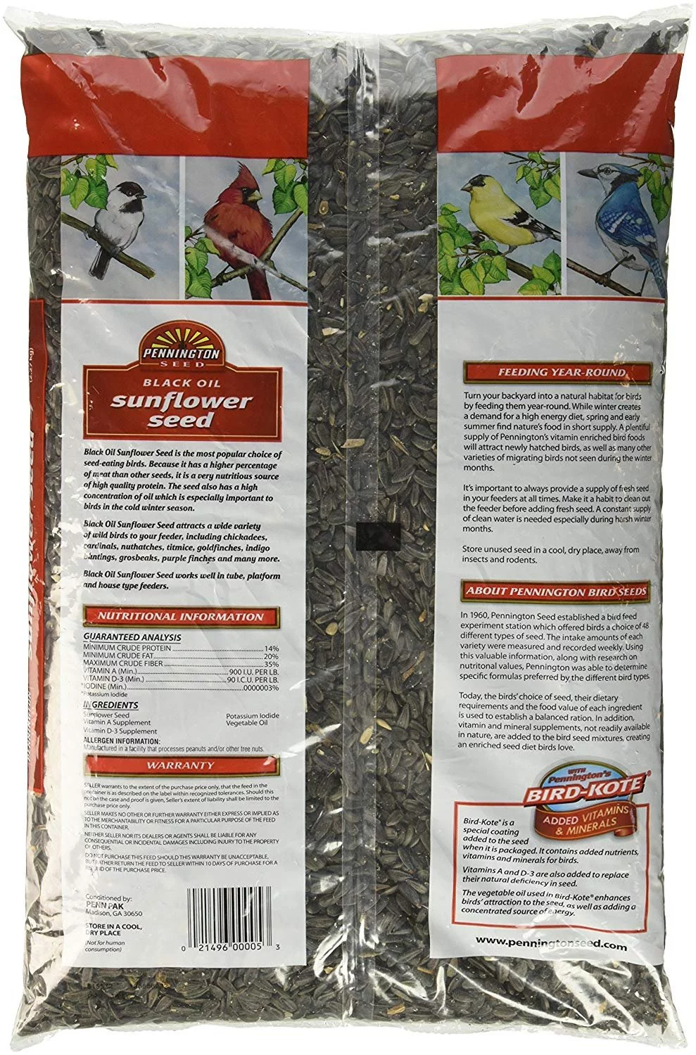 Pennington Black Oil Sunflower Seeds, 5 Lb.