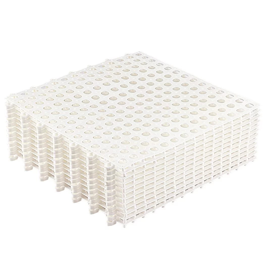 Dry Deck Tiles, 12 Pcs 12x12inch Interlocking Floor Tiles, Non-Slip Plastic Drainage Tiles, Modular Interlocking Cushion for Wet Areas Bathroom Kitchen Balcony Patio Pet Areas