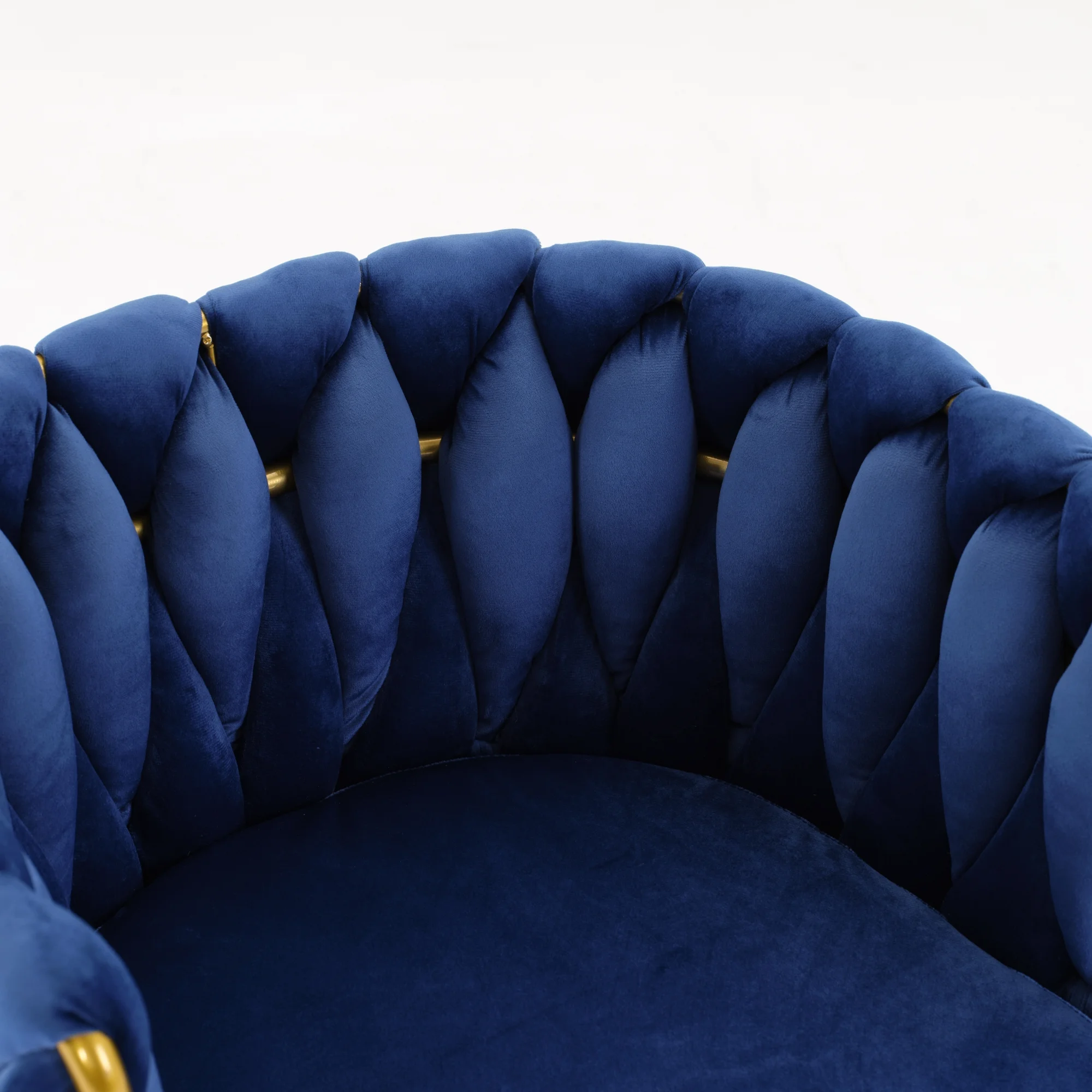 Living Room Chairs,Velvet Makeup Vanity Chair with Back Arm Modern Bedroom Accent Chair Elegant Comfy Single upholstered Chair with Gold Metal Legs (blue,2 set)