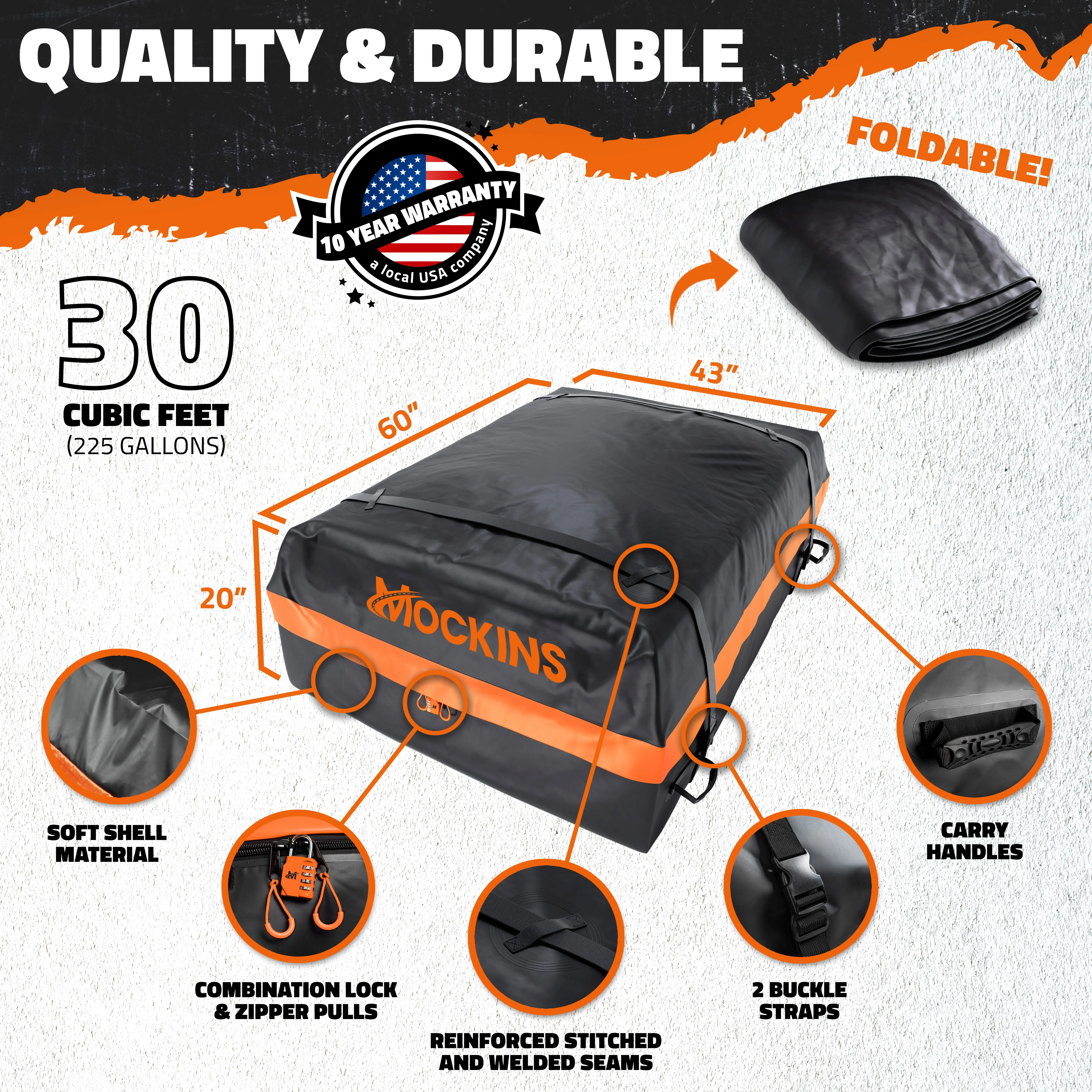 Mockins 30 Cubic Foot Rooftop Cargo Bag | 60