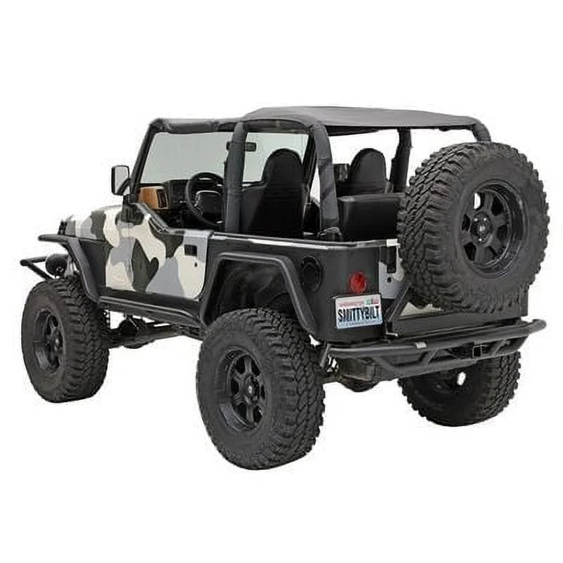 Smittybilt SRC Rear Bumper and Tire Carrier with Receiver Hitch (Black) - 76621