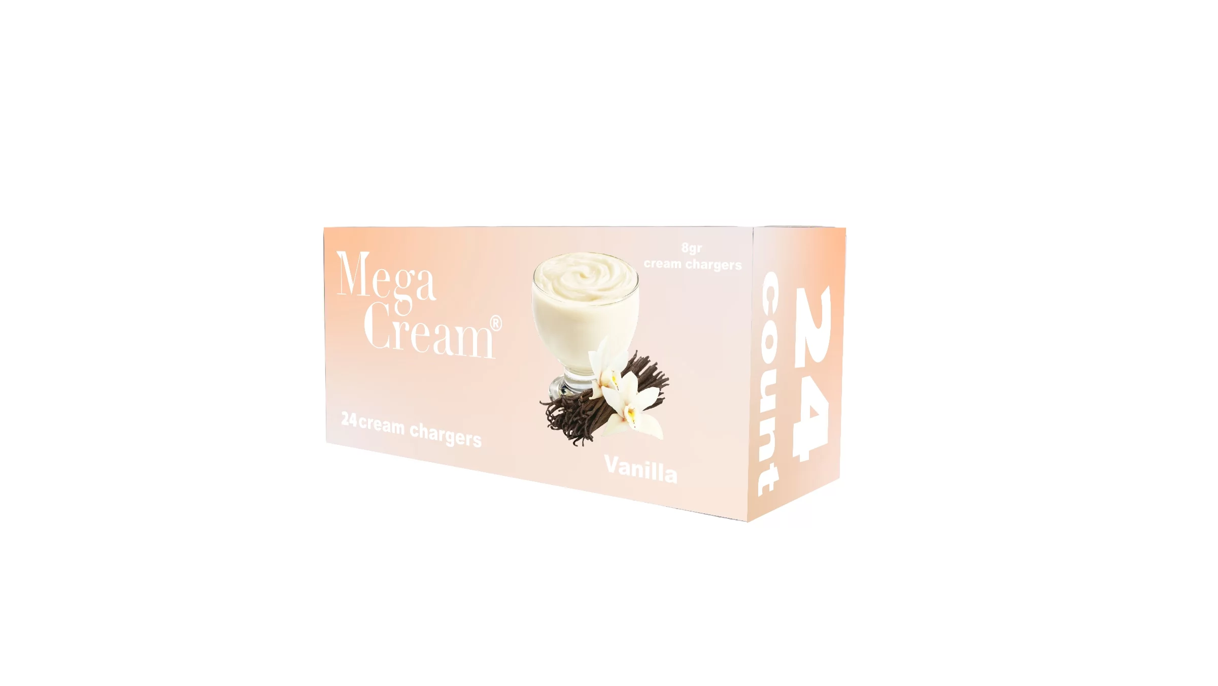 MEGA CREAM- VANILLA Whipped Cream Chargers, 24 Cartridges.