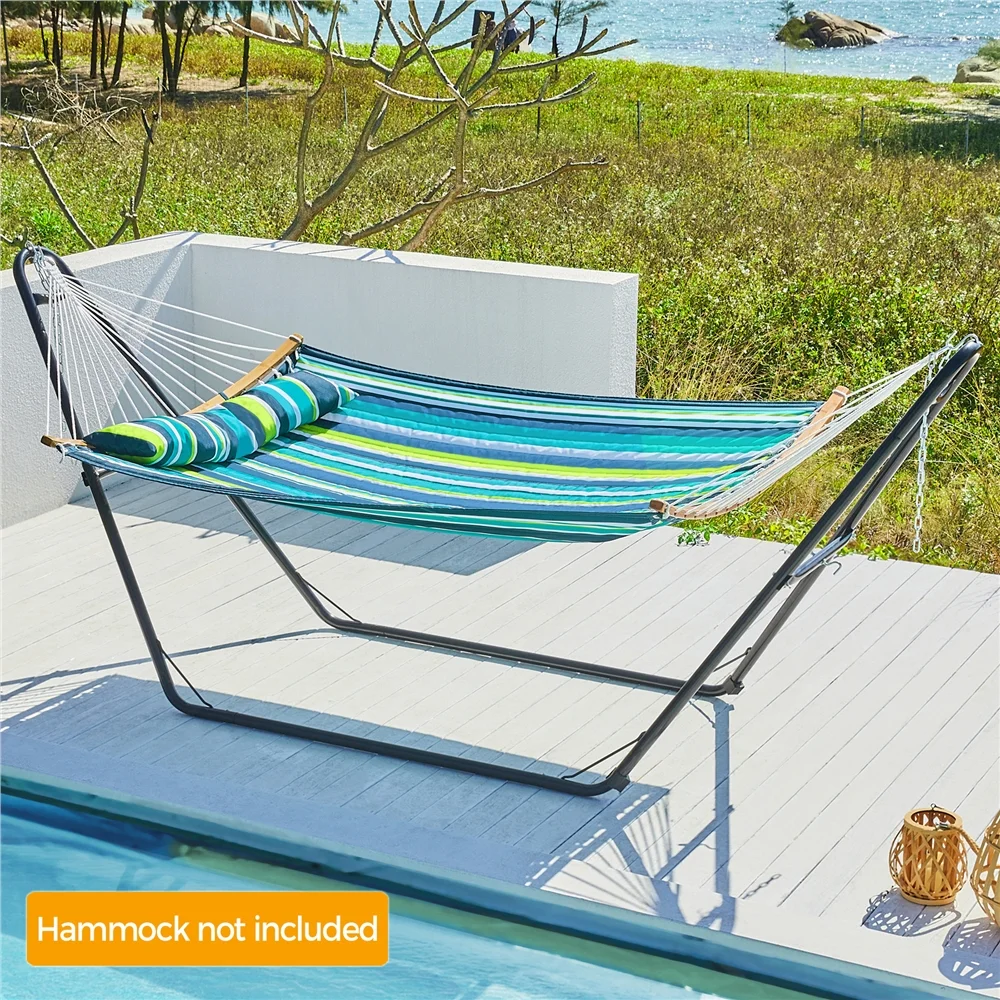 Topeakmart Steel Hammock Stand with Anti-slip Foot Pads, Black