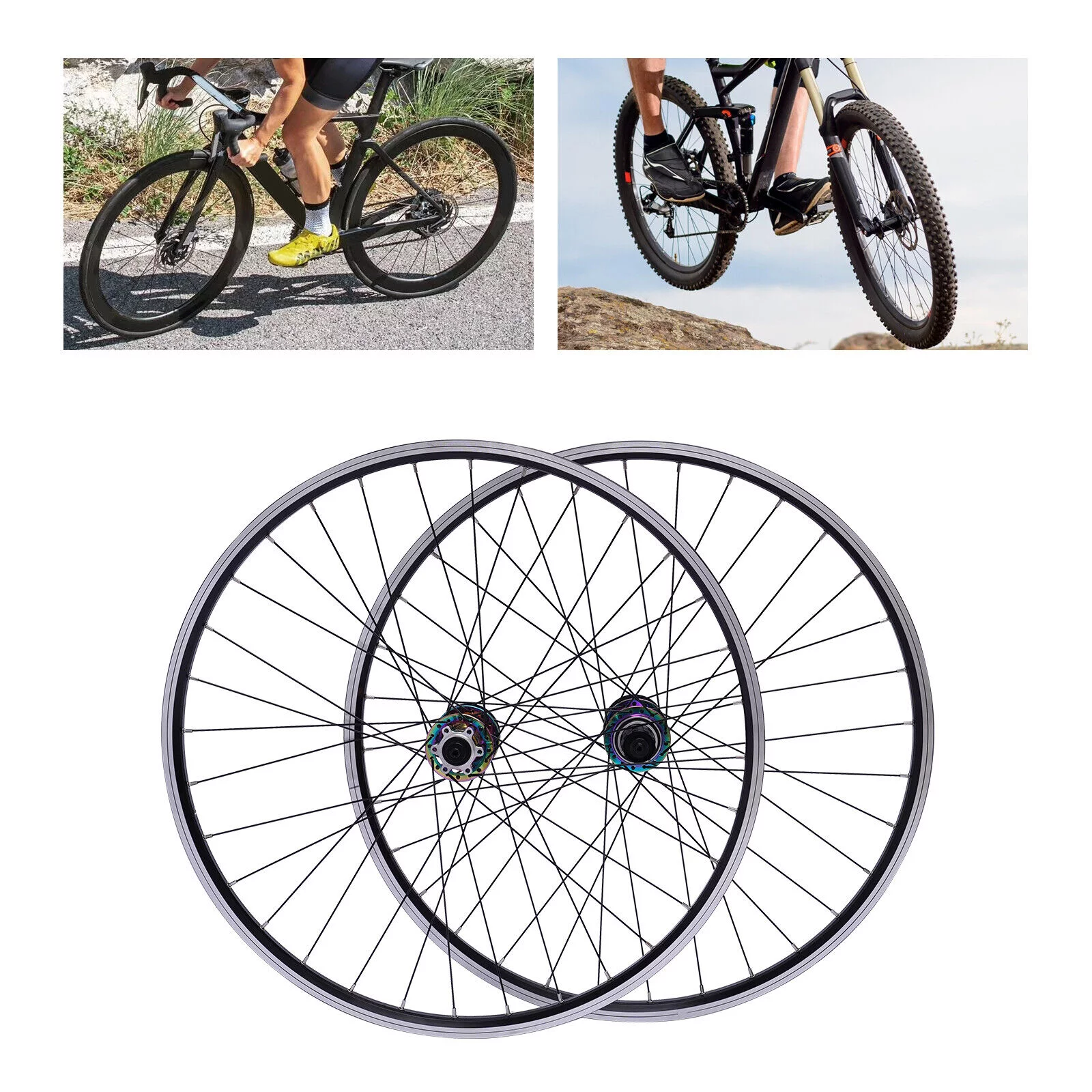 ZhdnBhnos 29'' Mountain Bike Wheelset Aluminum Alloy Hub Rim Disc Brake MTB Front & Rear Wheel Set Quick Release 7/8/9/10/11/12S Cassette