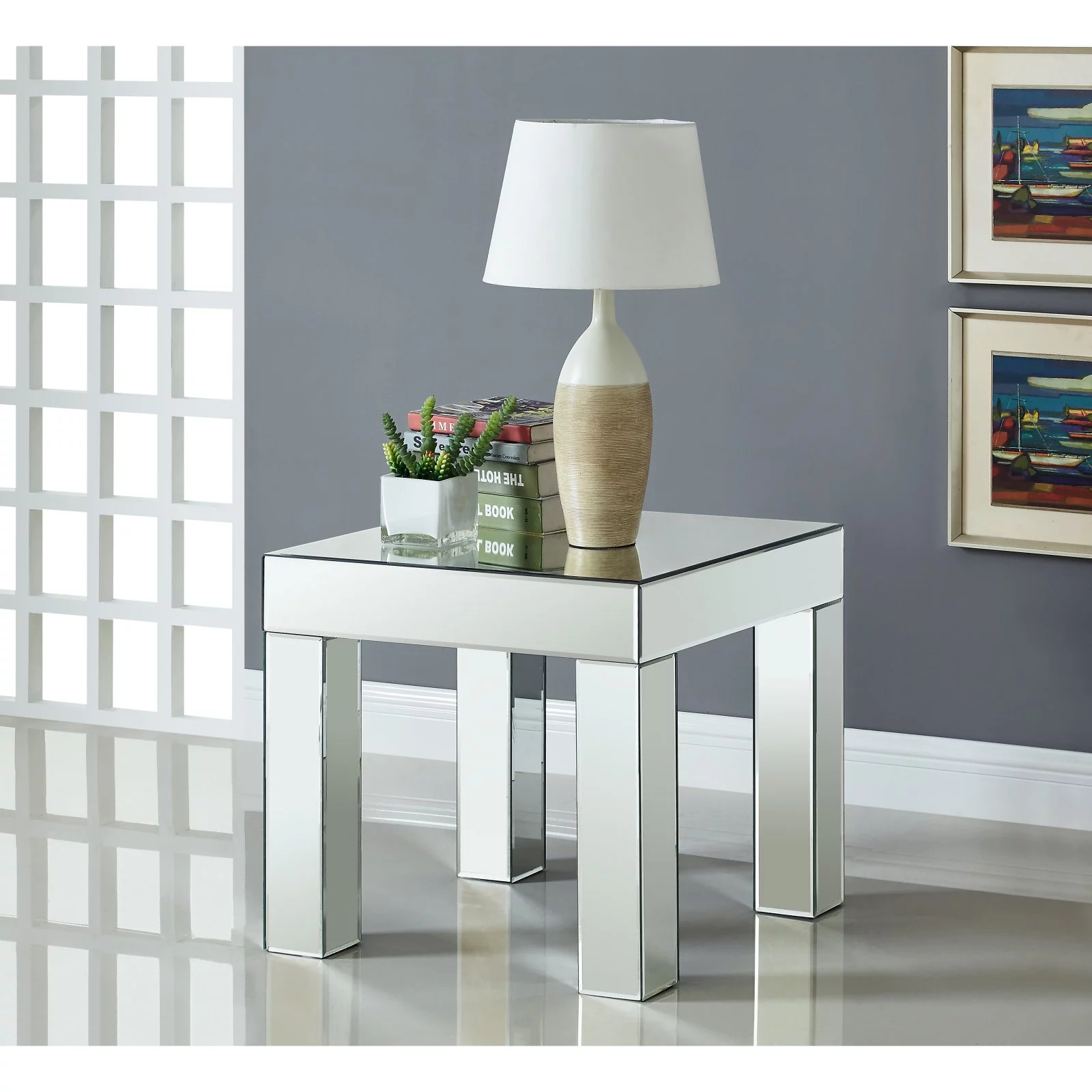 Meridian Furniture Lainy Mirrored End Table