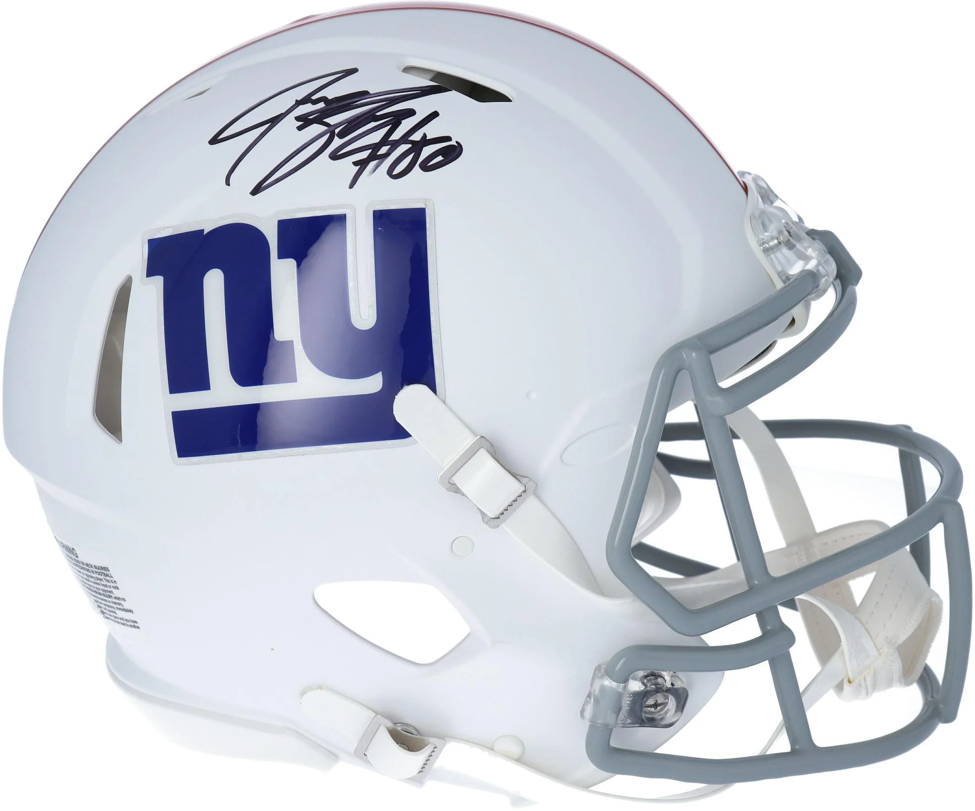 Jeremy Shockey New York Giants Autographed Riddell Flat White Alternate Revolution Speed Authentic Helmet - Fanatics Authentic Certified