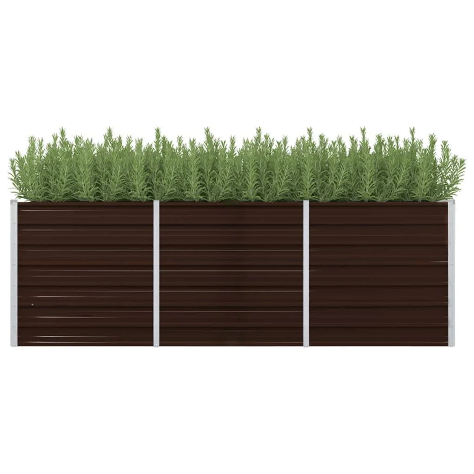 Anself Garden Metal Raised Bed, Galvanized Steel Patio Planter Box, Balcony Plant Pot Brown for Outdoor Gardening, Vegetables, Flowers, Herbs 94.5 x 31.5 x 30.3 Inches (L x W x H)