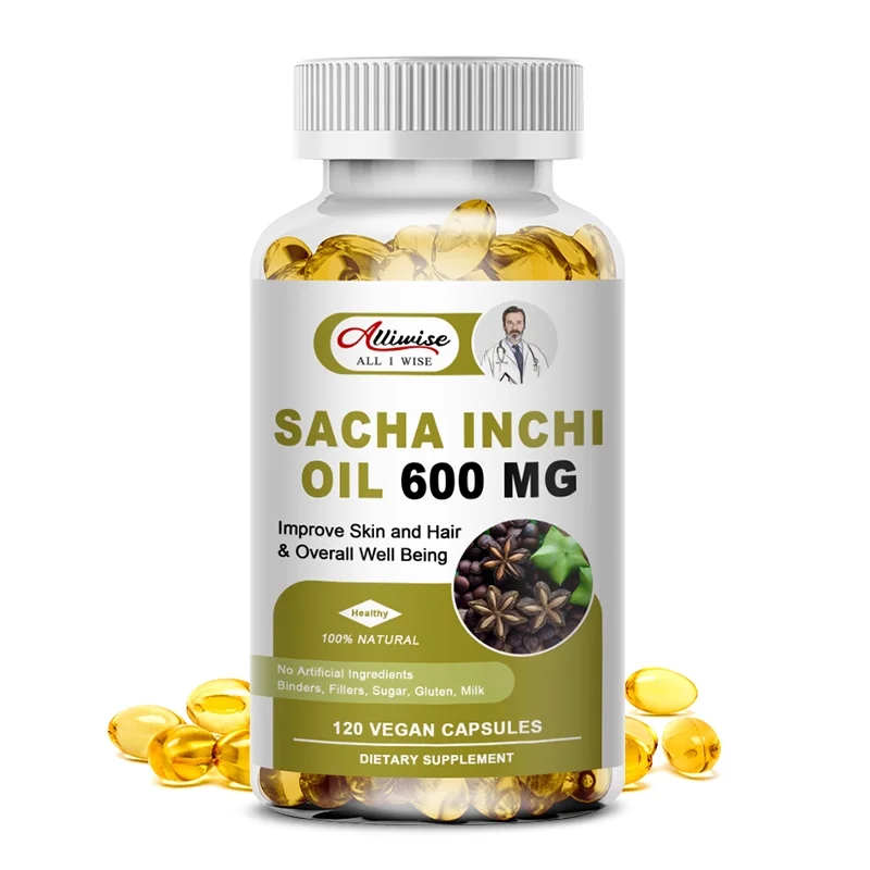 Sacha Inchi Oil Softgel Capsules l Source of omegas 3, 6 and 9 l Healthier Essential Fatty Acids Source l Non GMO and Gluten Free l 120Ct 600mg
